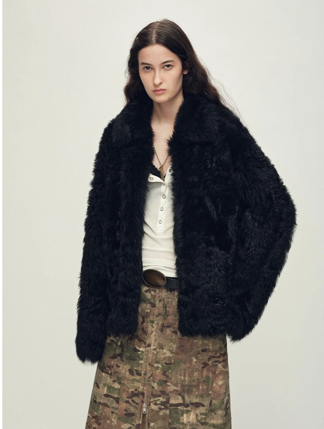 Black Shearling Jacket - Image 9