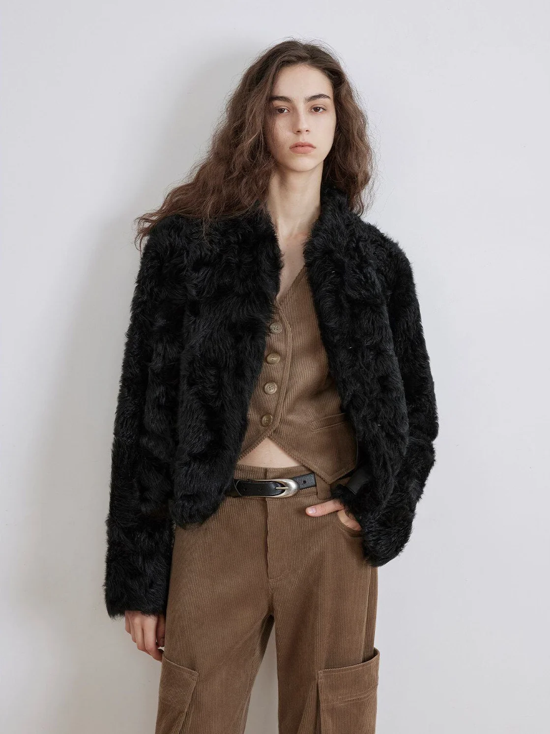 Black Shearling Jacket - Image 5