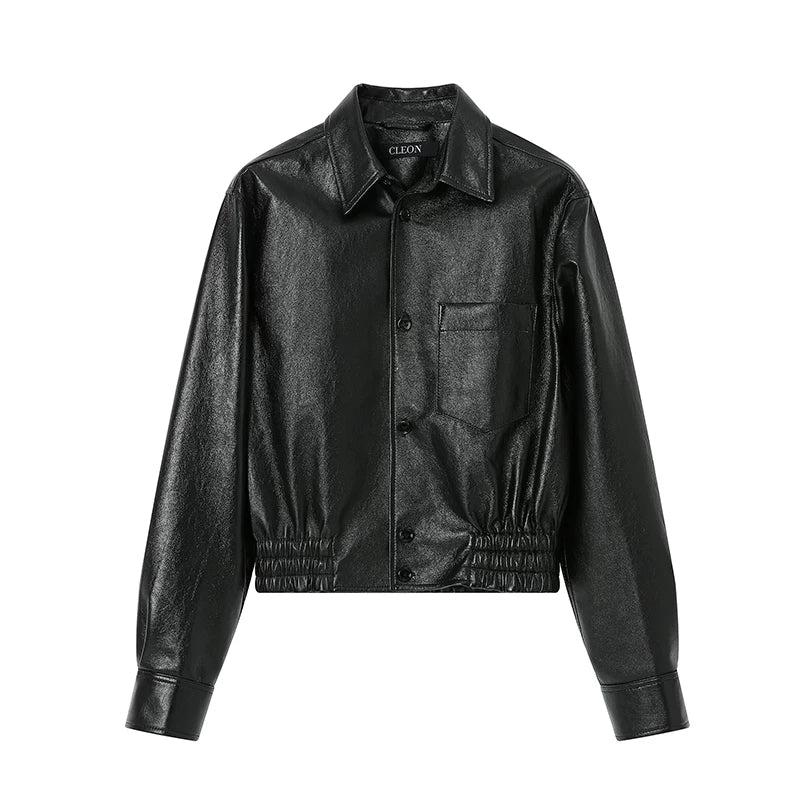 Black Sheepskin Blouson Jacket - Image 8
