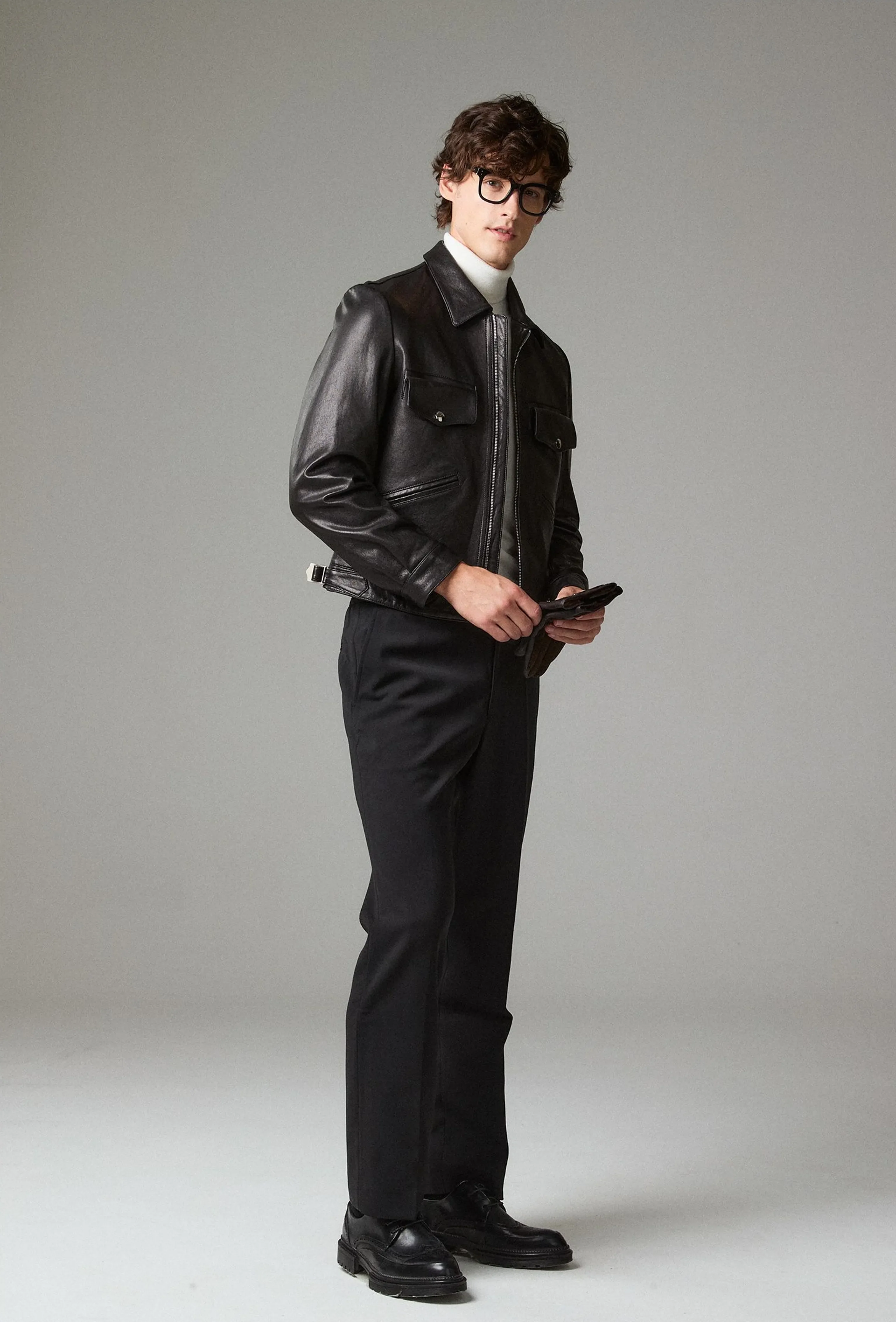 Black Sheepskin Zip Jacket - Image 6