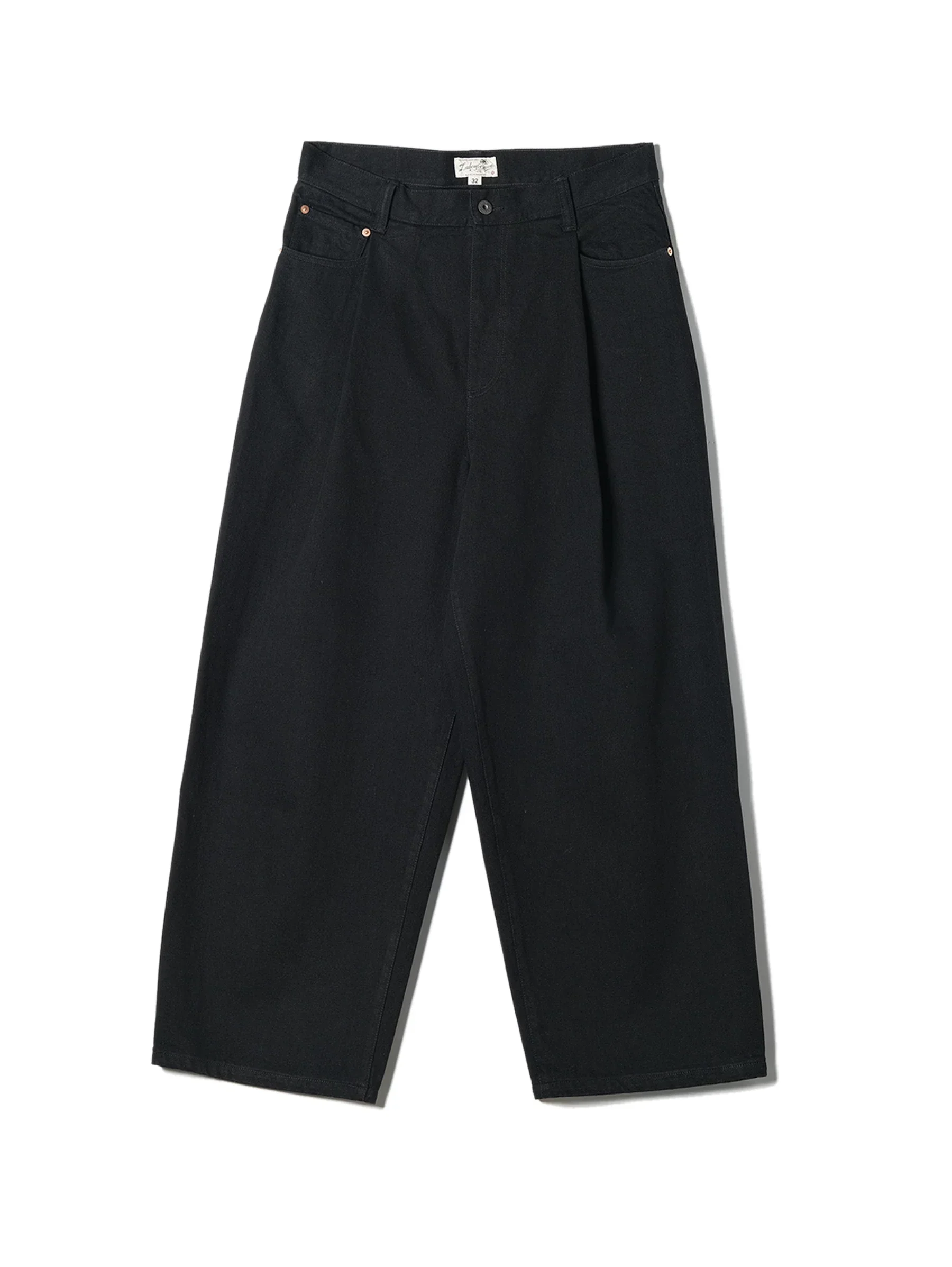Black Wide-Leg Cinch-Back Jeans - Image 5