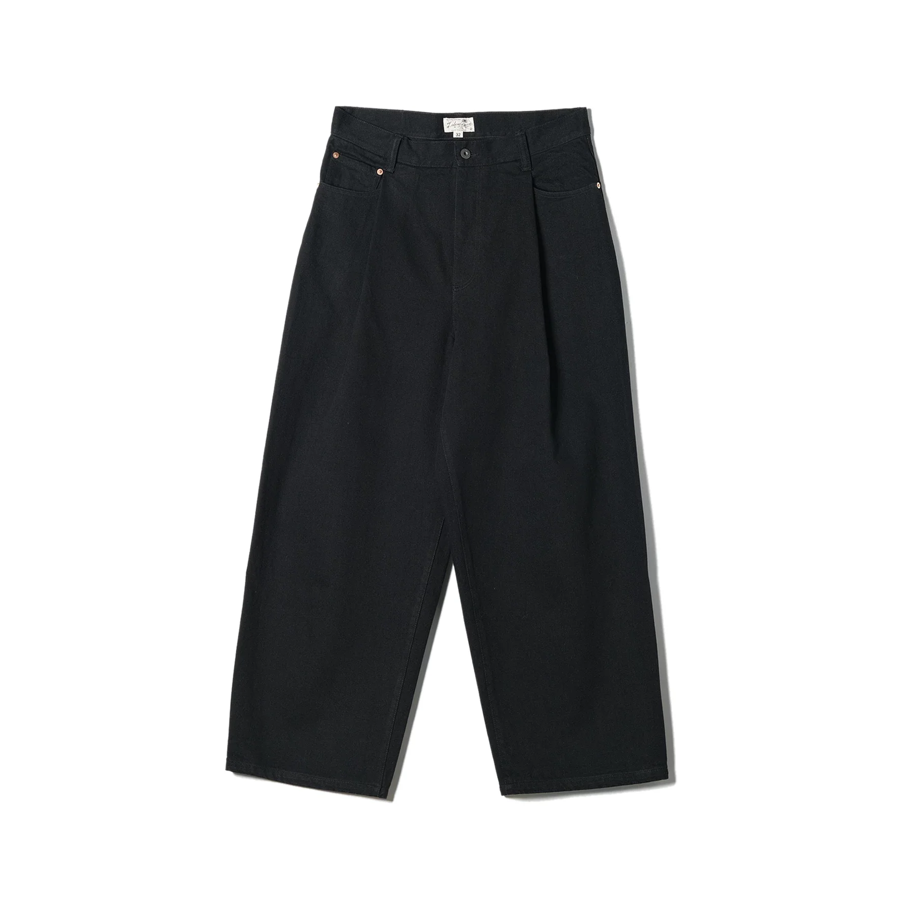 Black Wide-Leg Cinch-Back Jeans - Image 6