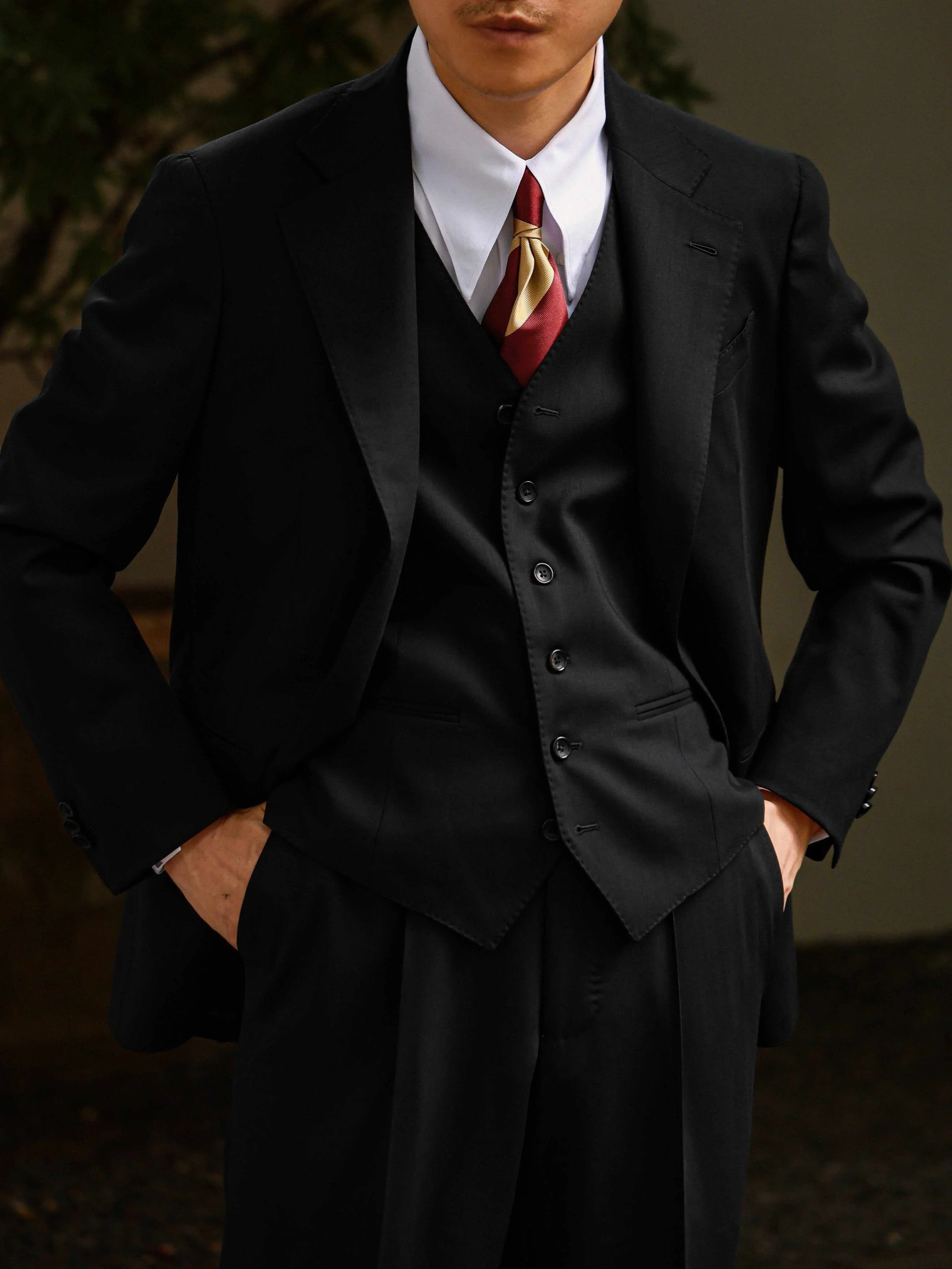 Black Wool Single-Breasted Blazer
