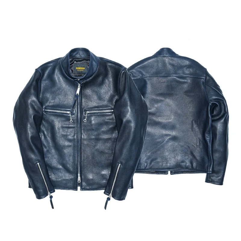 Bloodstone Goatskin Cafe Racer Jacket - Image 8