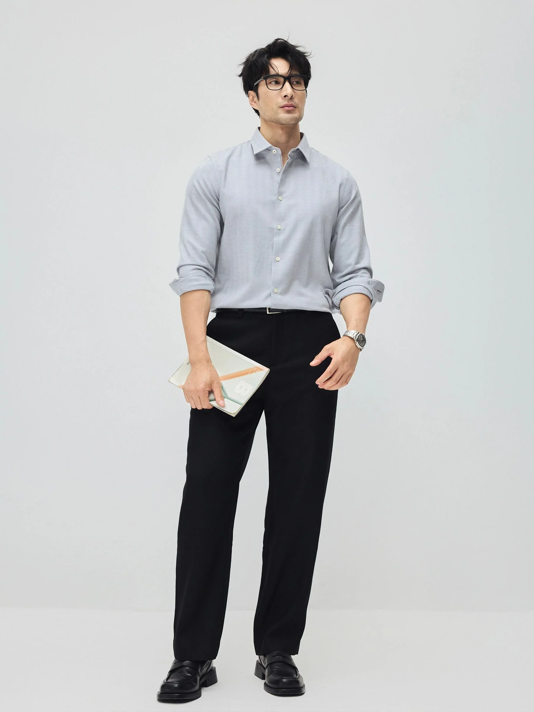 Blue Herringbone Shirt - Image 4