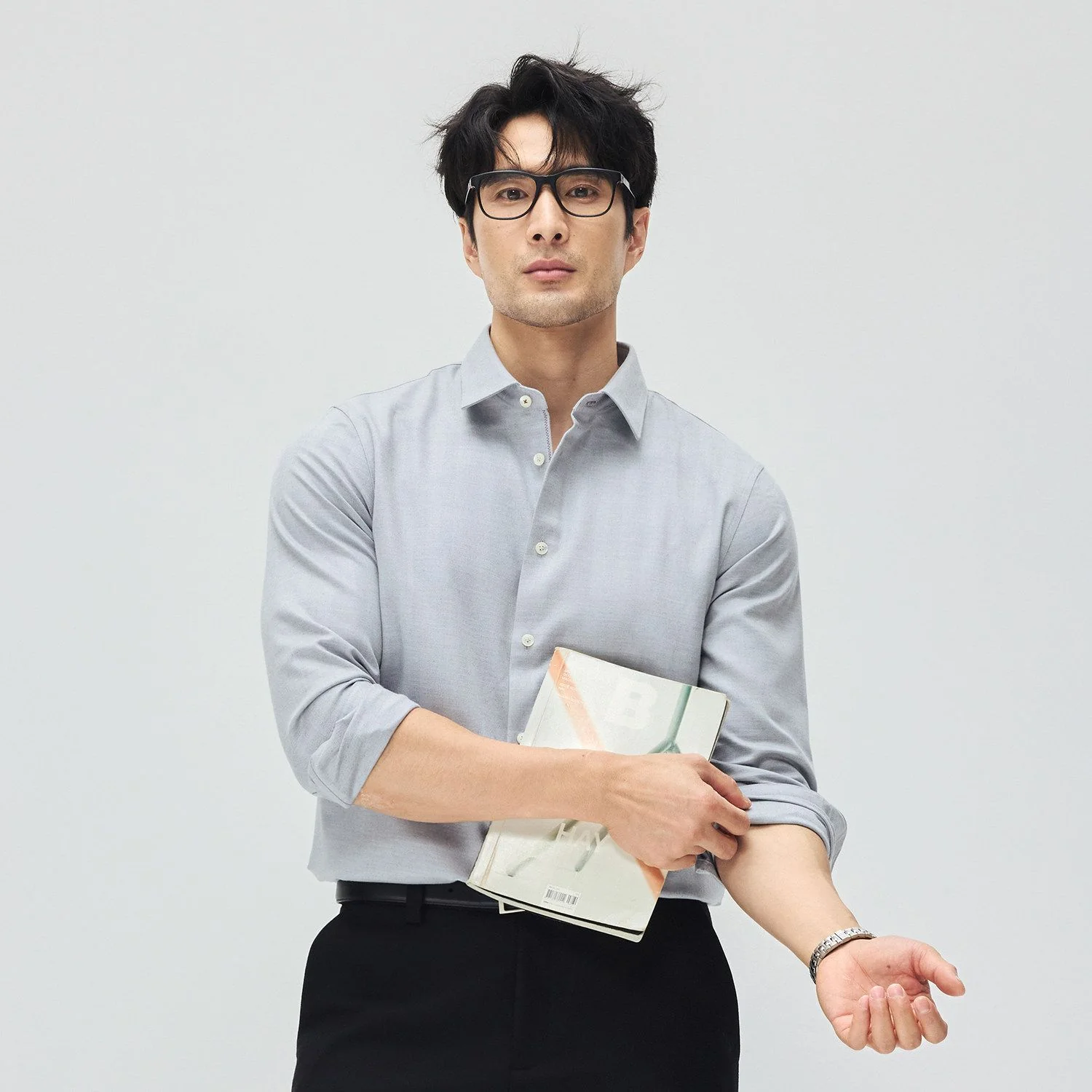 Blue Herringbone Shirt - Image 5
