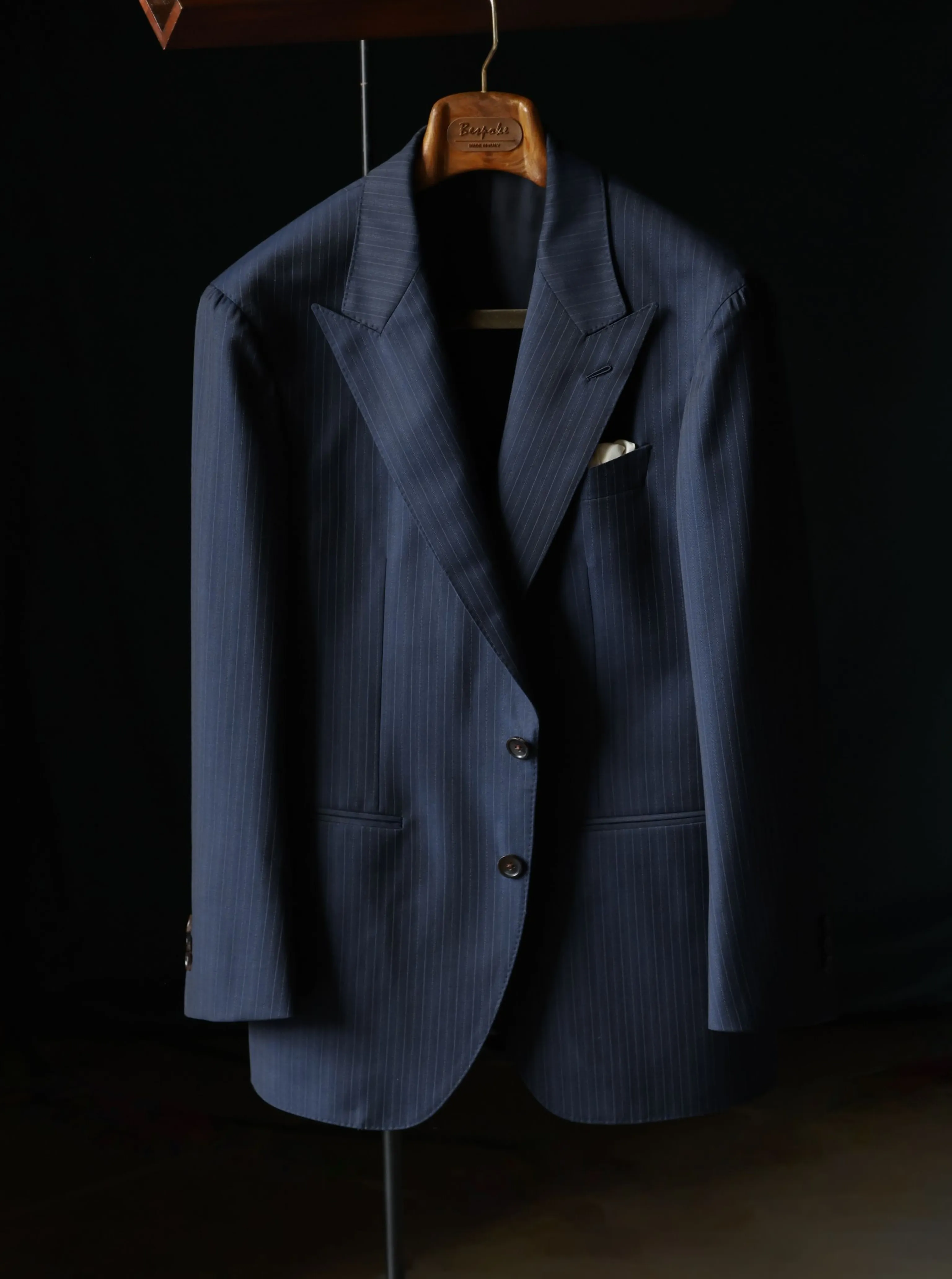 Blue Hour Stripes Merino Wool Pinstripe Blazer - Image 7