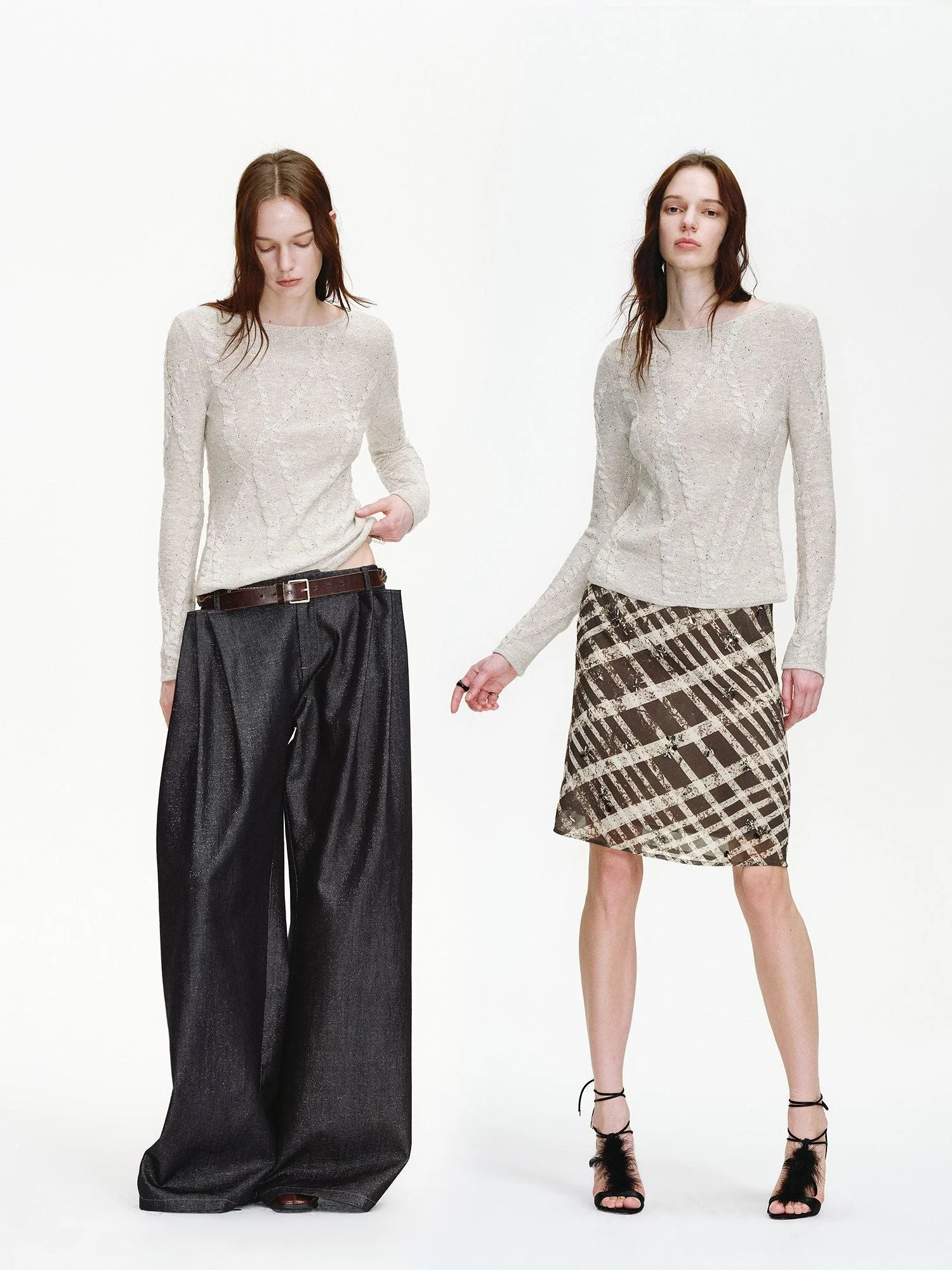 Boatneck Cable Sweater - Image 2