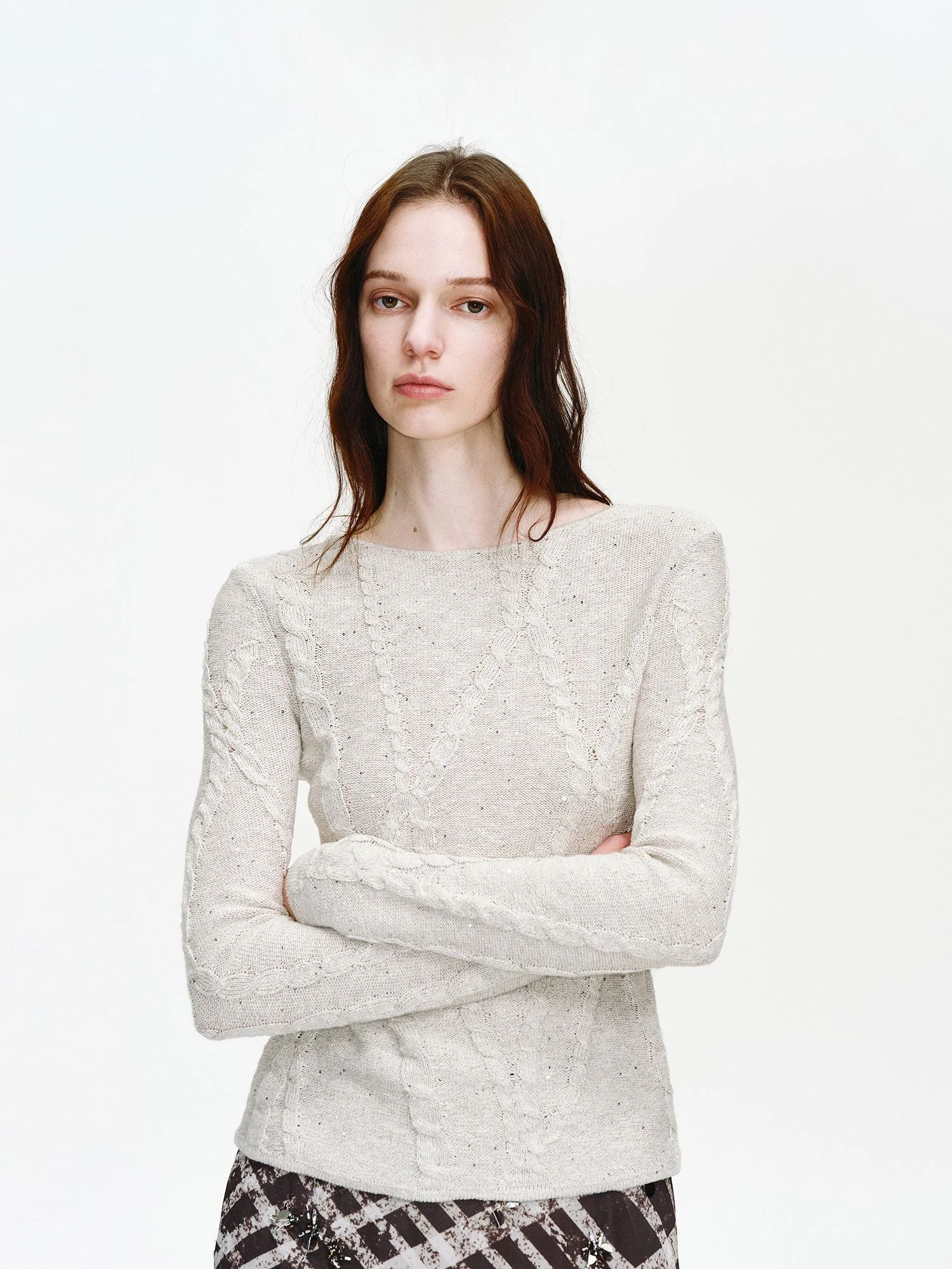 Boatneck Cable Sweater - Image 3