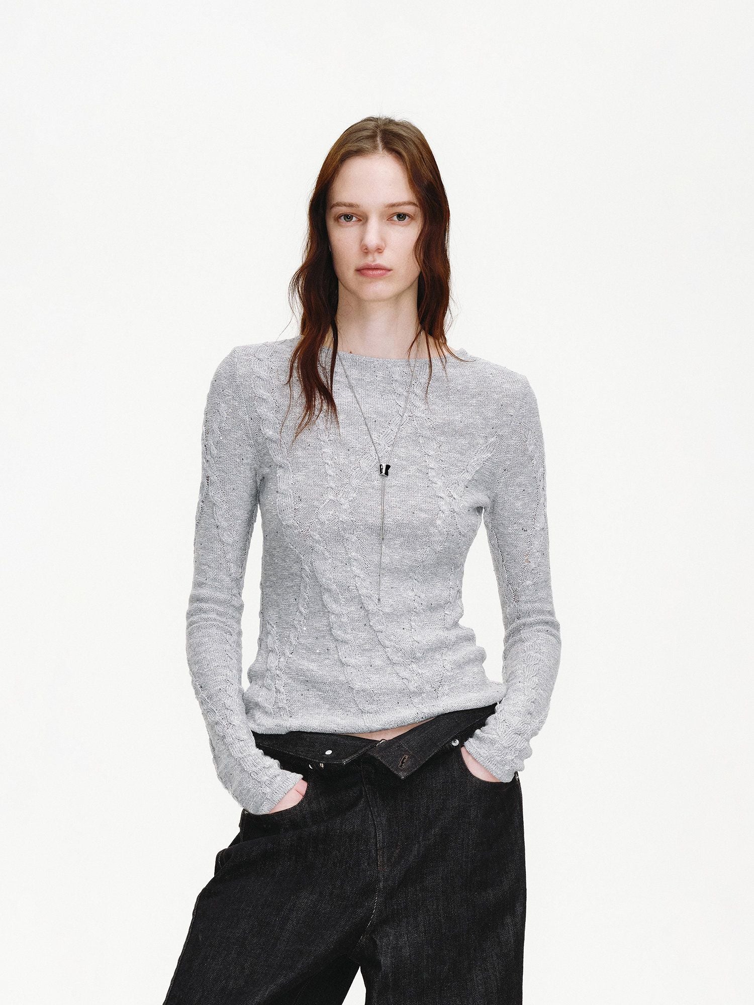 Boatneck Cable Sweater - Image 4