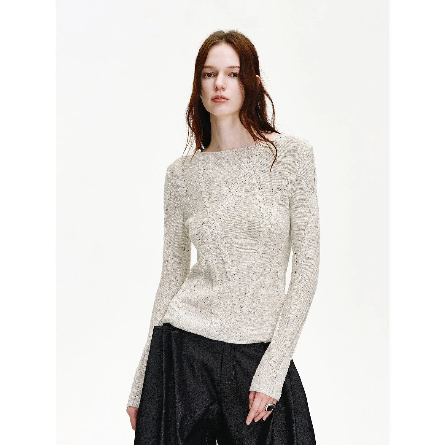 Boatneck Cable Sweater - Image 6