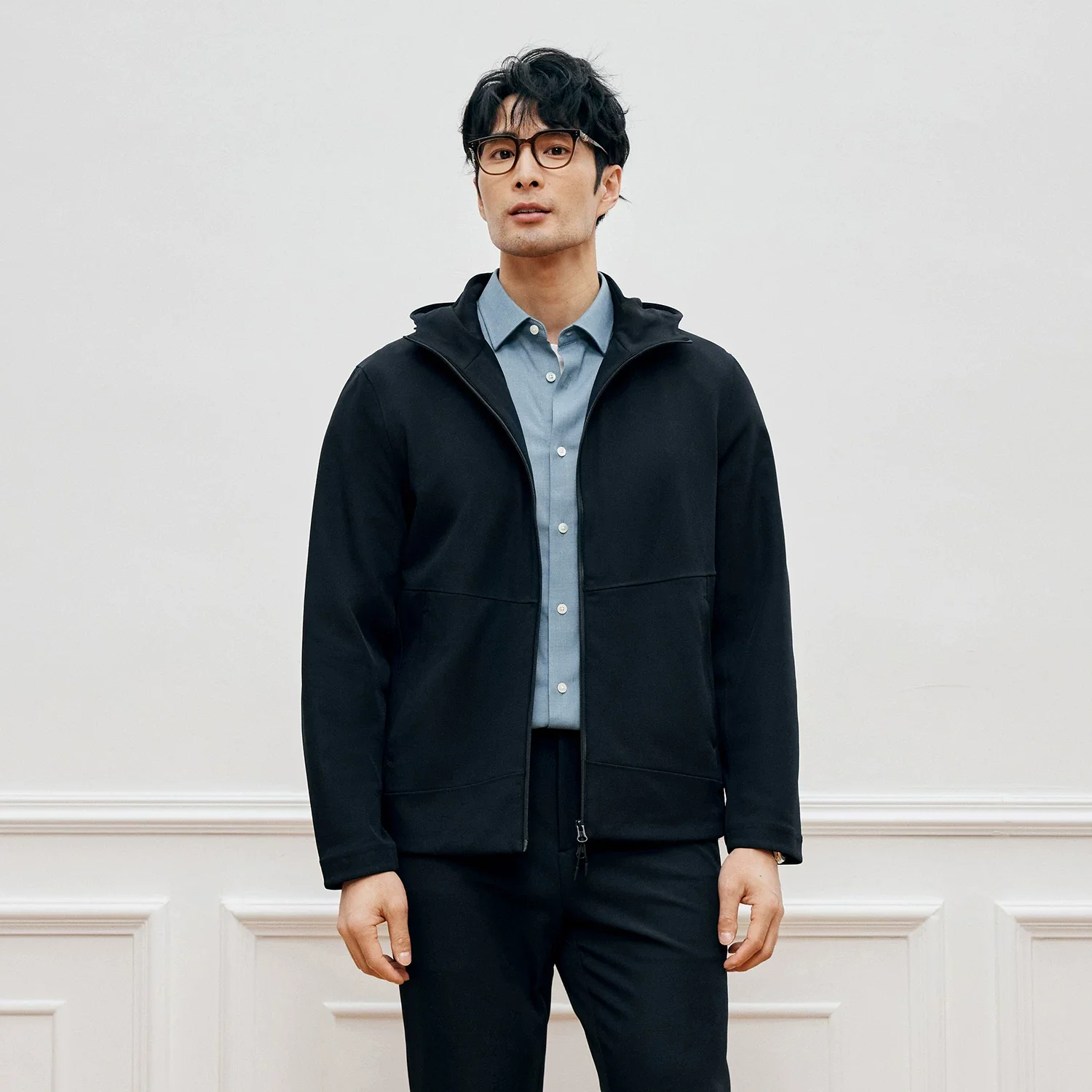 Bonded Twill Hooded Zip Jacket - Image 5