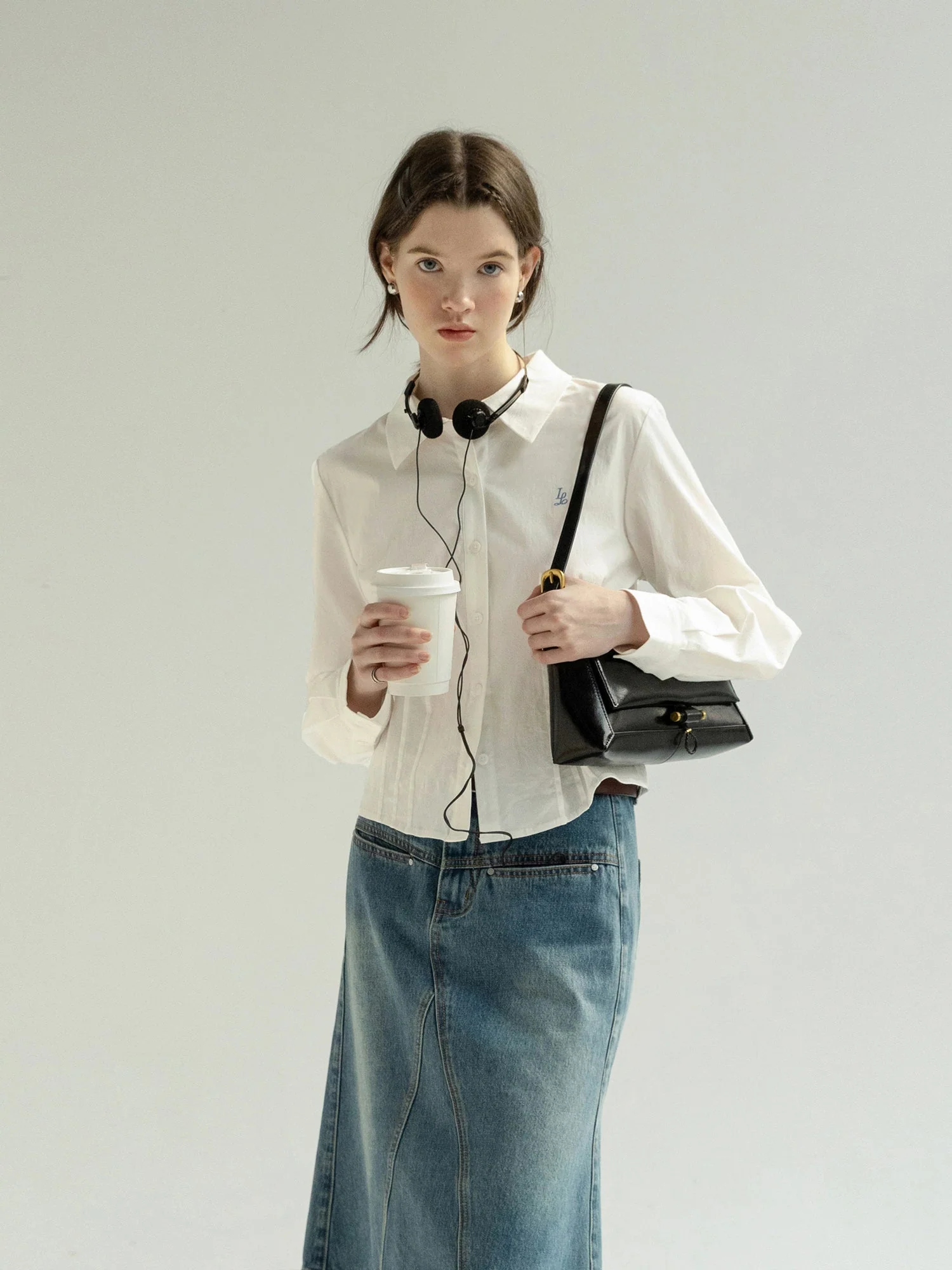 Bone China White Pleated Shirt - Image 4