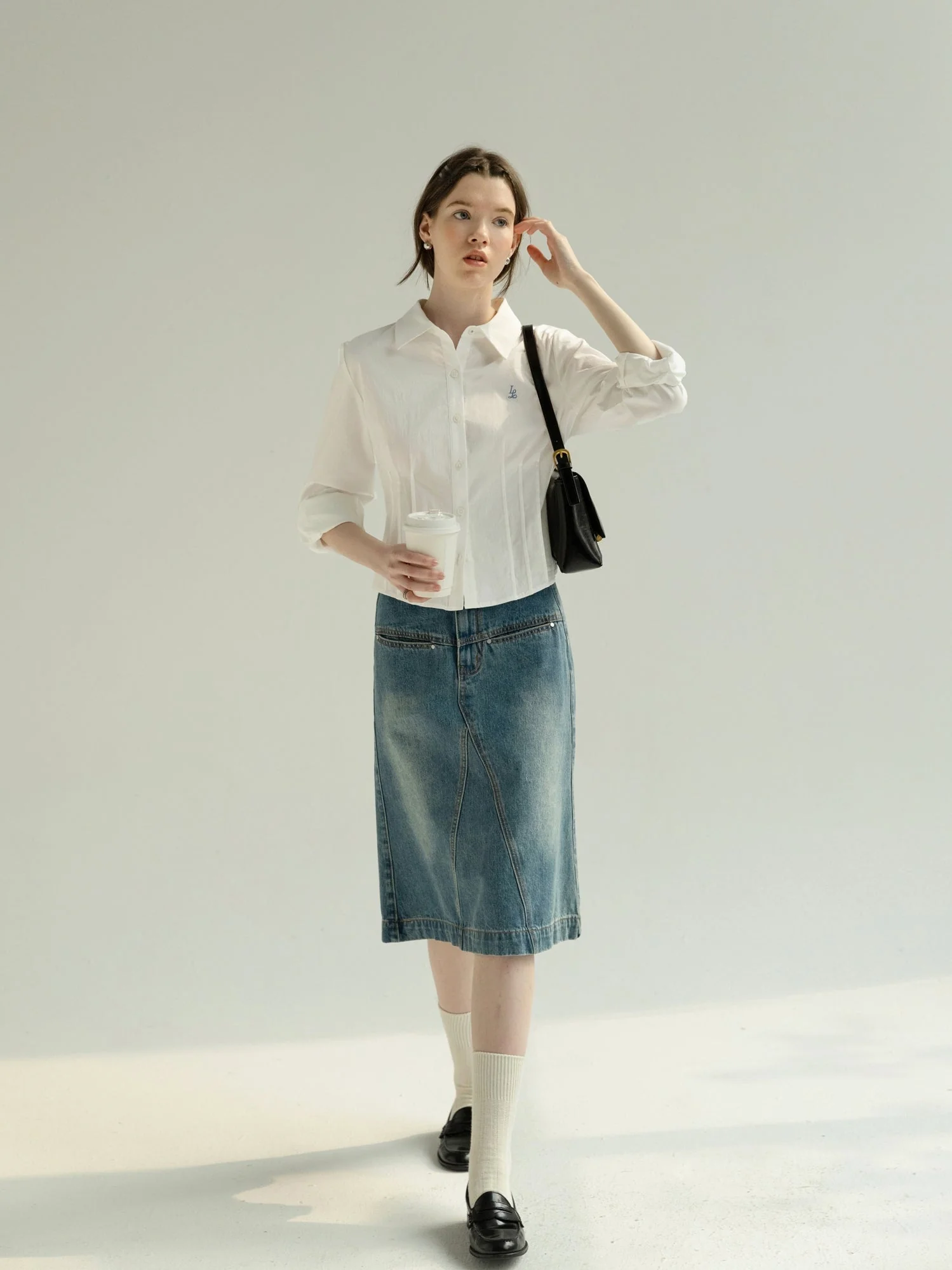 Bone China White Pleated Shirt - Image 5