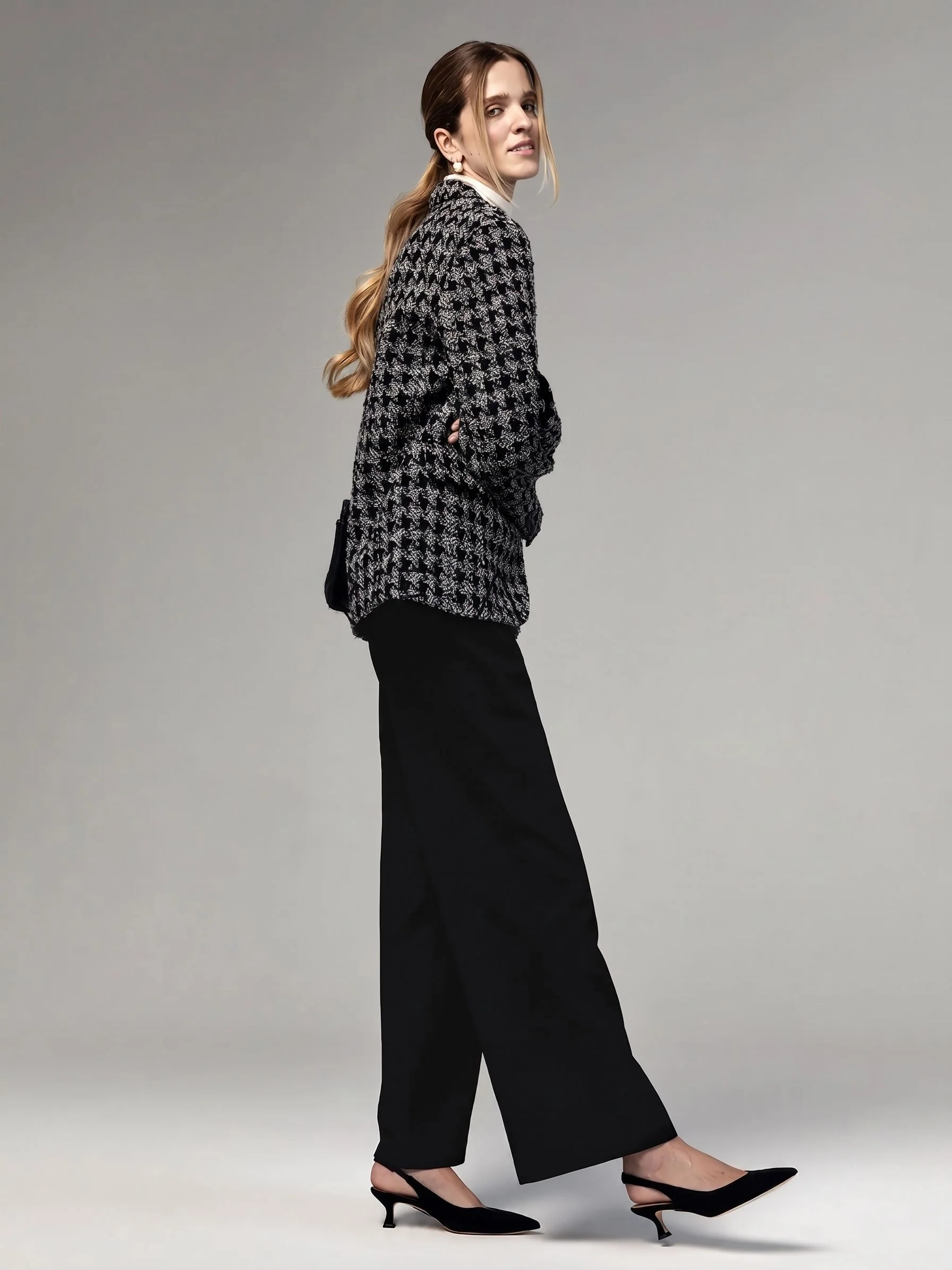 Bouclé Check Blazer - Image 2