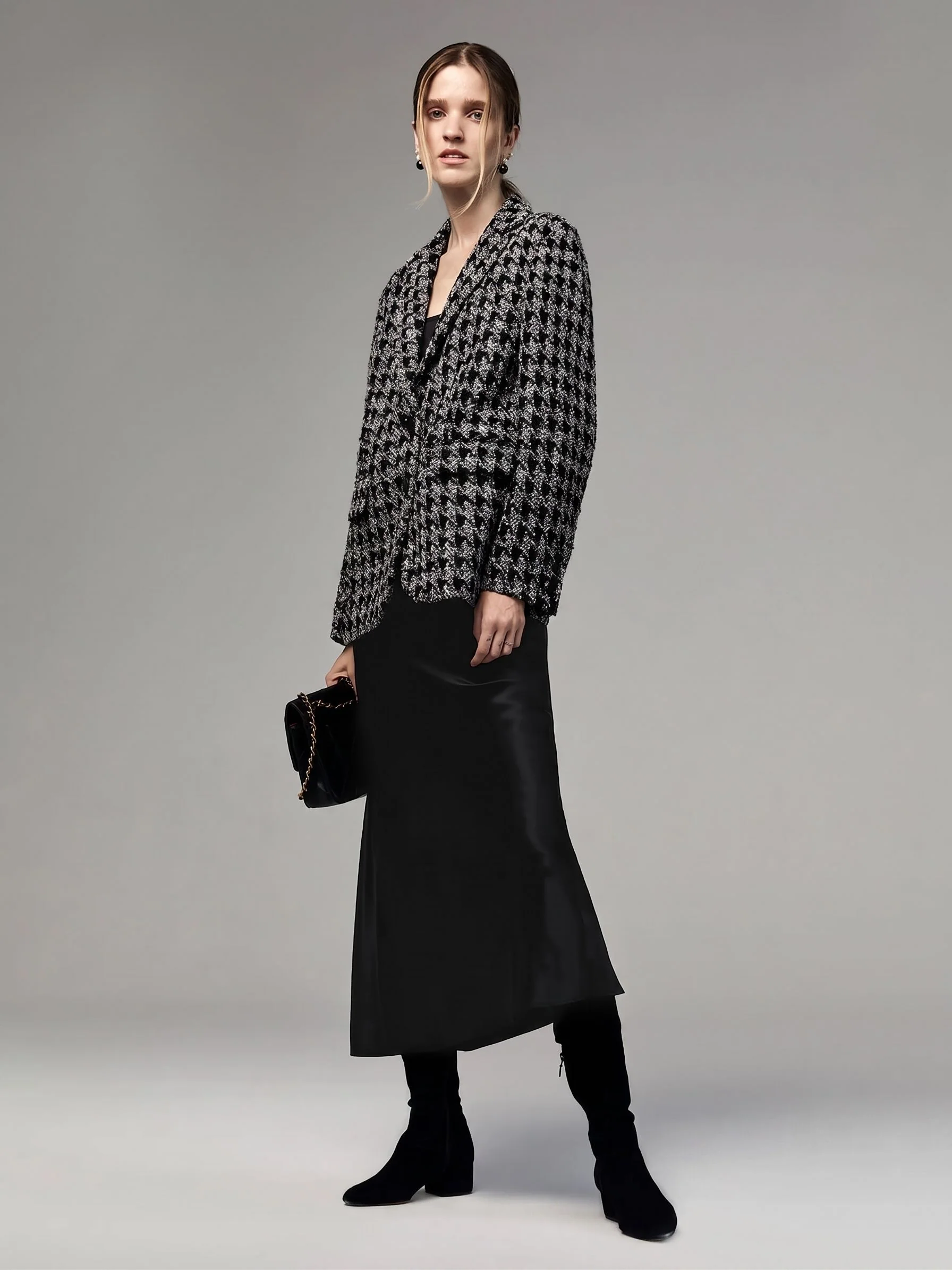 Bouclé Check Blazer - Image 3