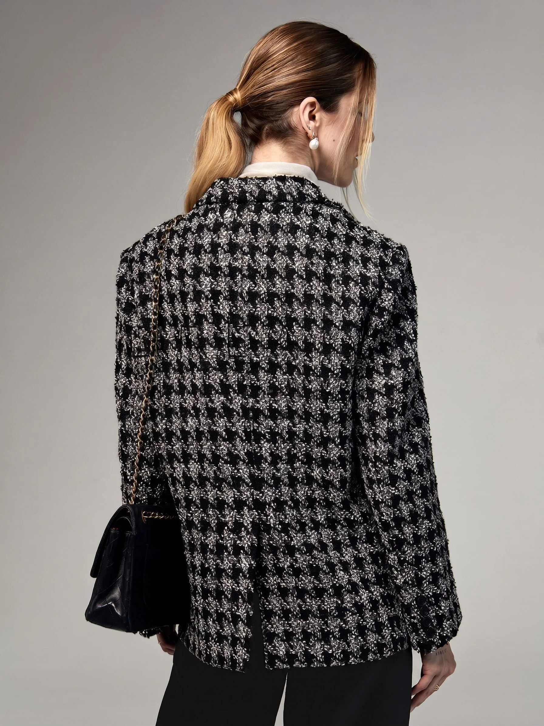 Bouclé Check Blazer - Image 4
