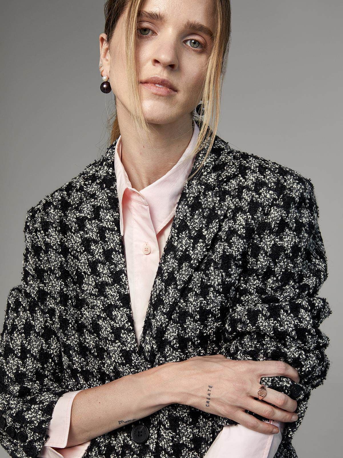 Bouclé Check Blazer - Image 6