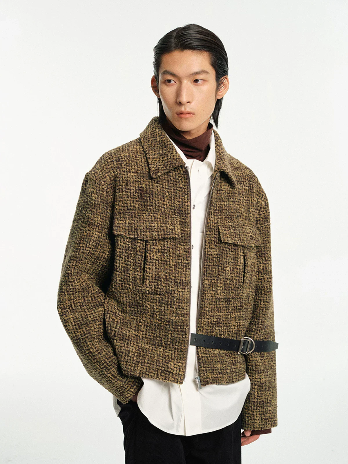 Bouclé Check Zip Jacket
