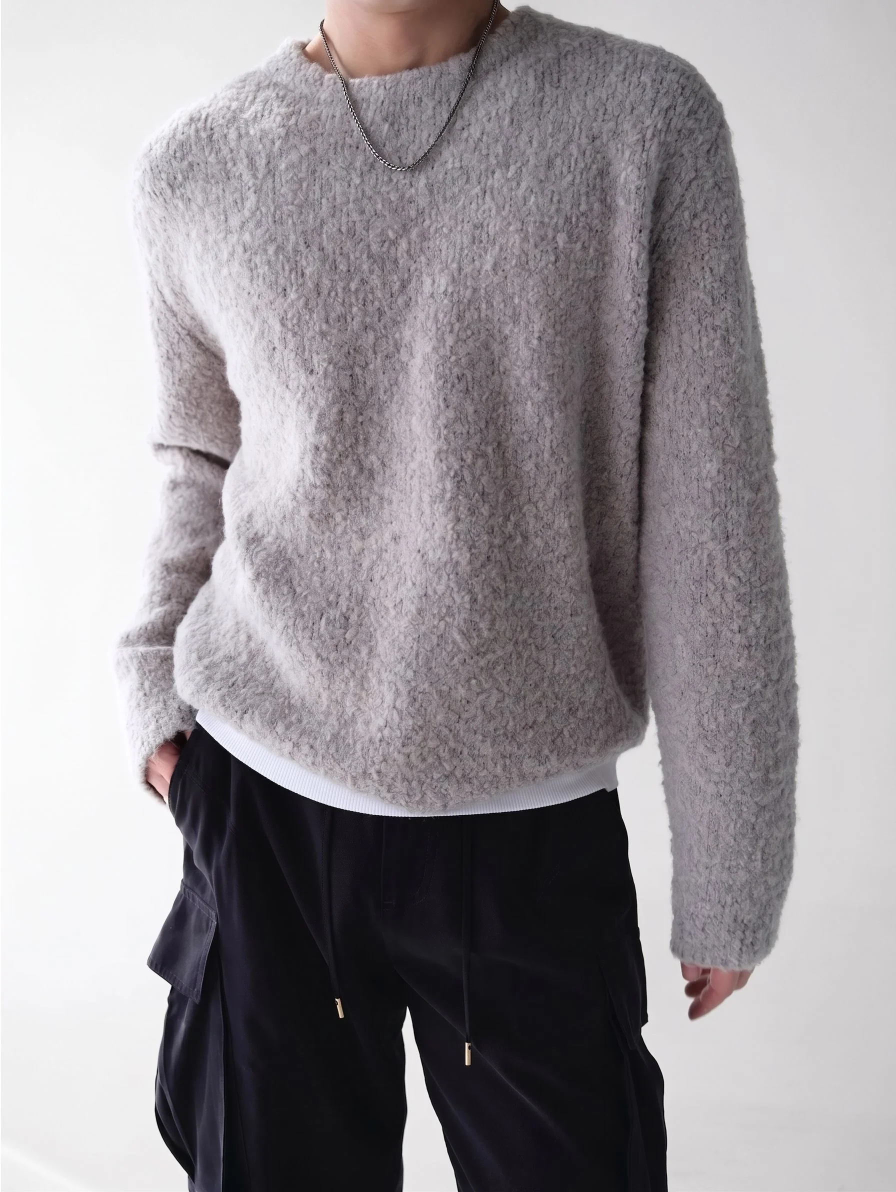 Bouclé Crewneck Sweater - Image 6