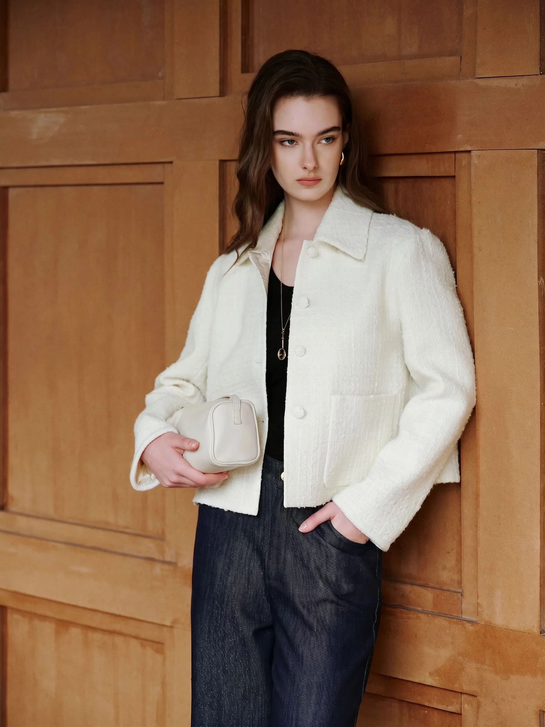 Bouclé Cropped Jacket - Image 2
