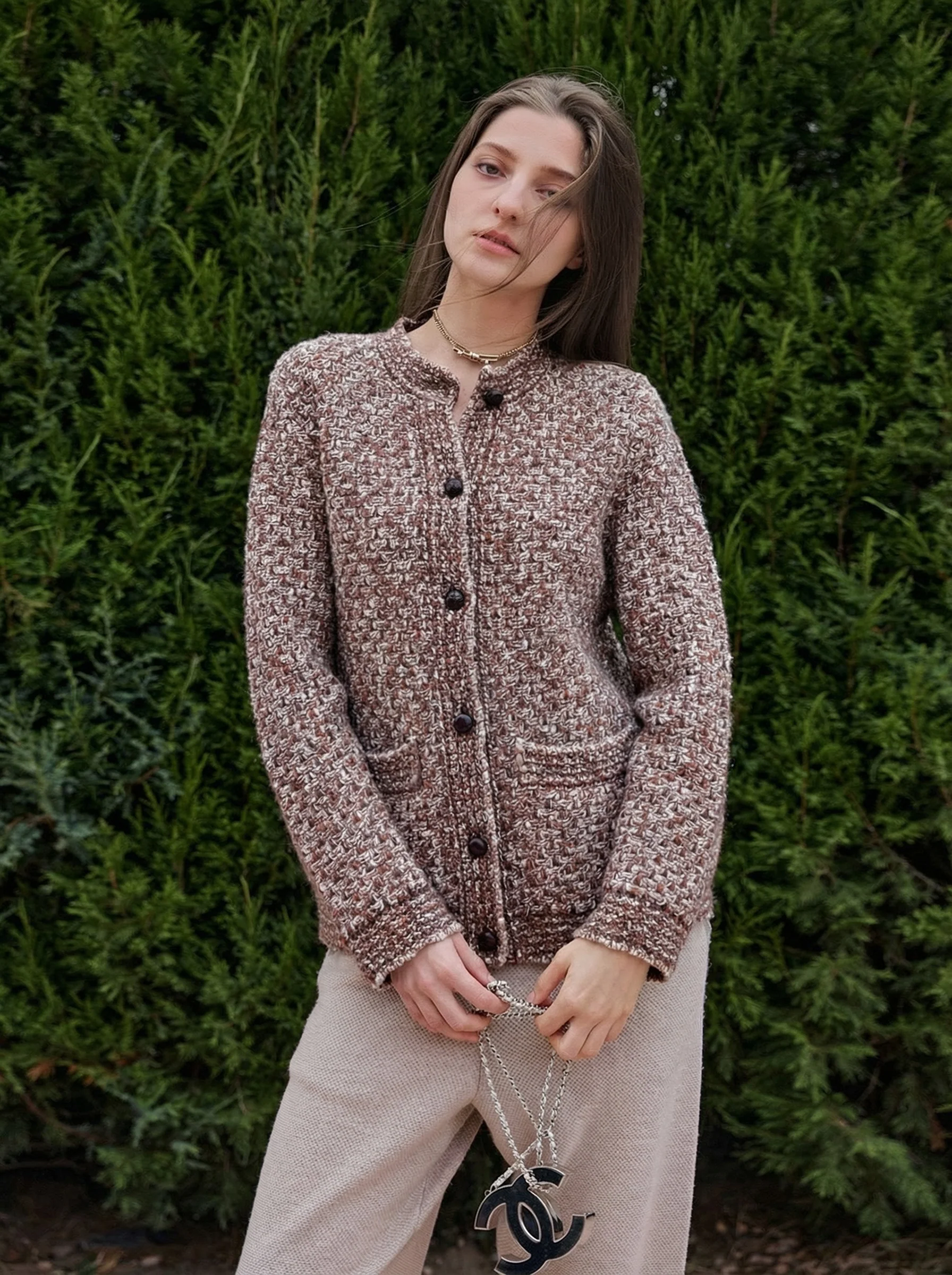 Bouclé Knit Cardigan - Image 3