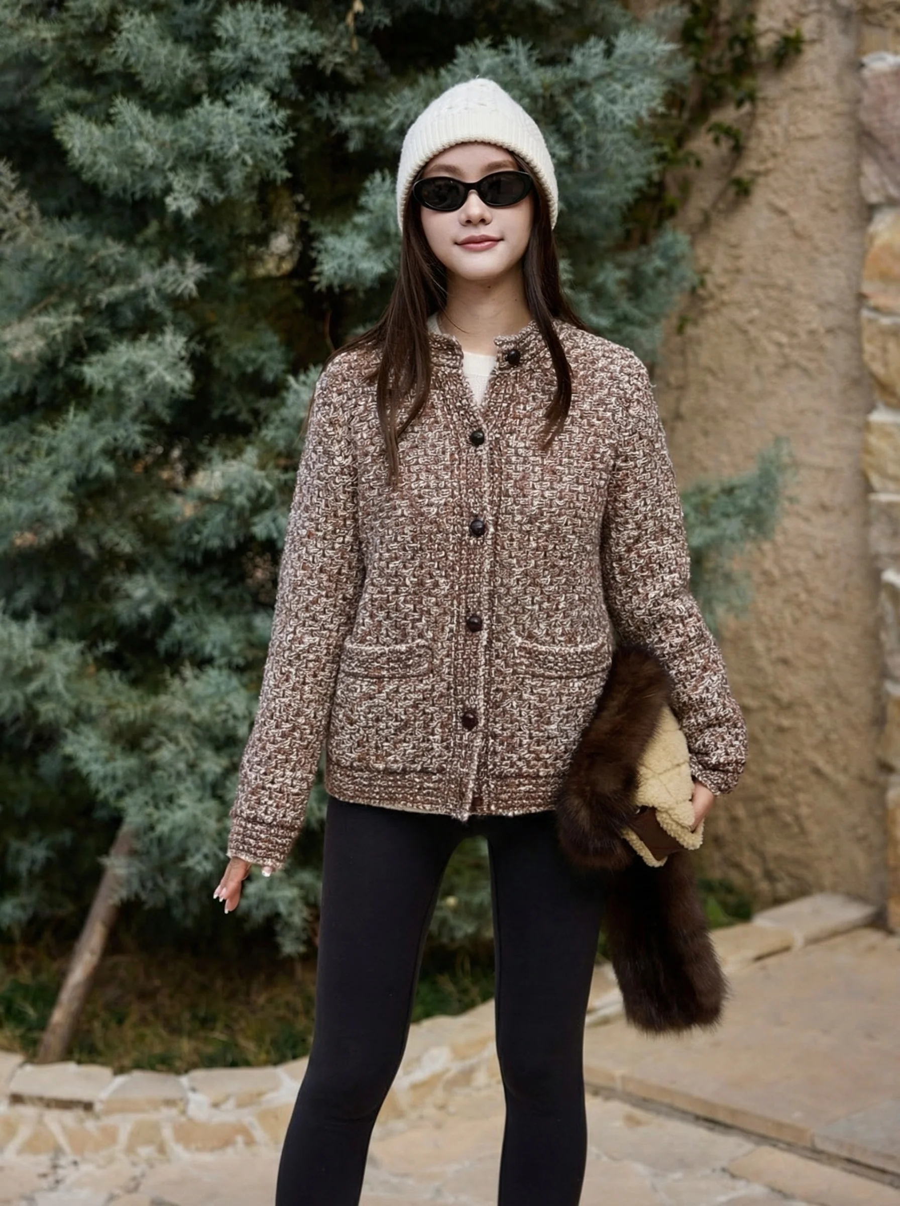 Bouclé Knit Cardigan - Image 5