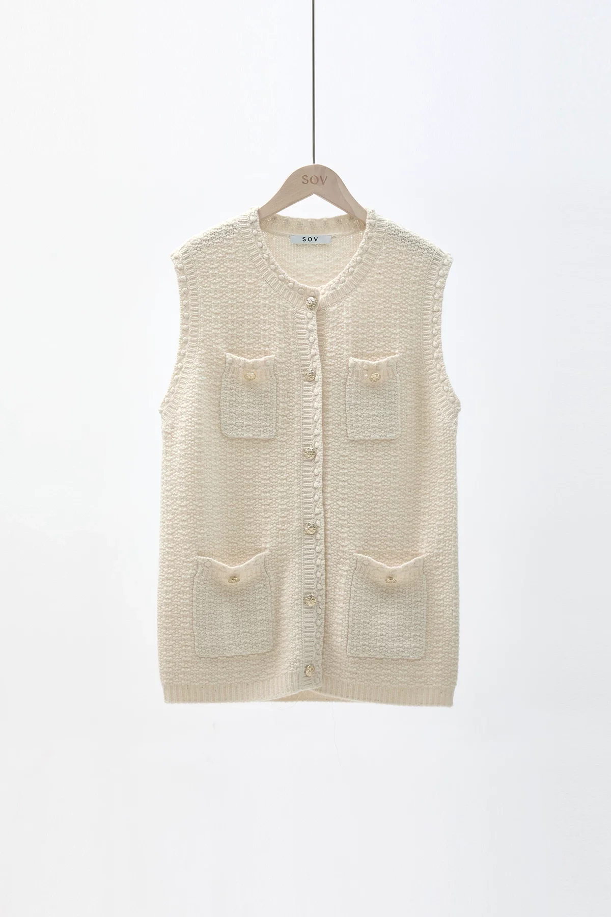 Bouclé Knit Vest - Image 6
