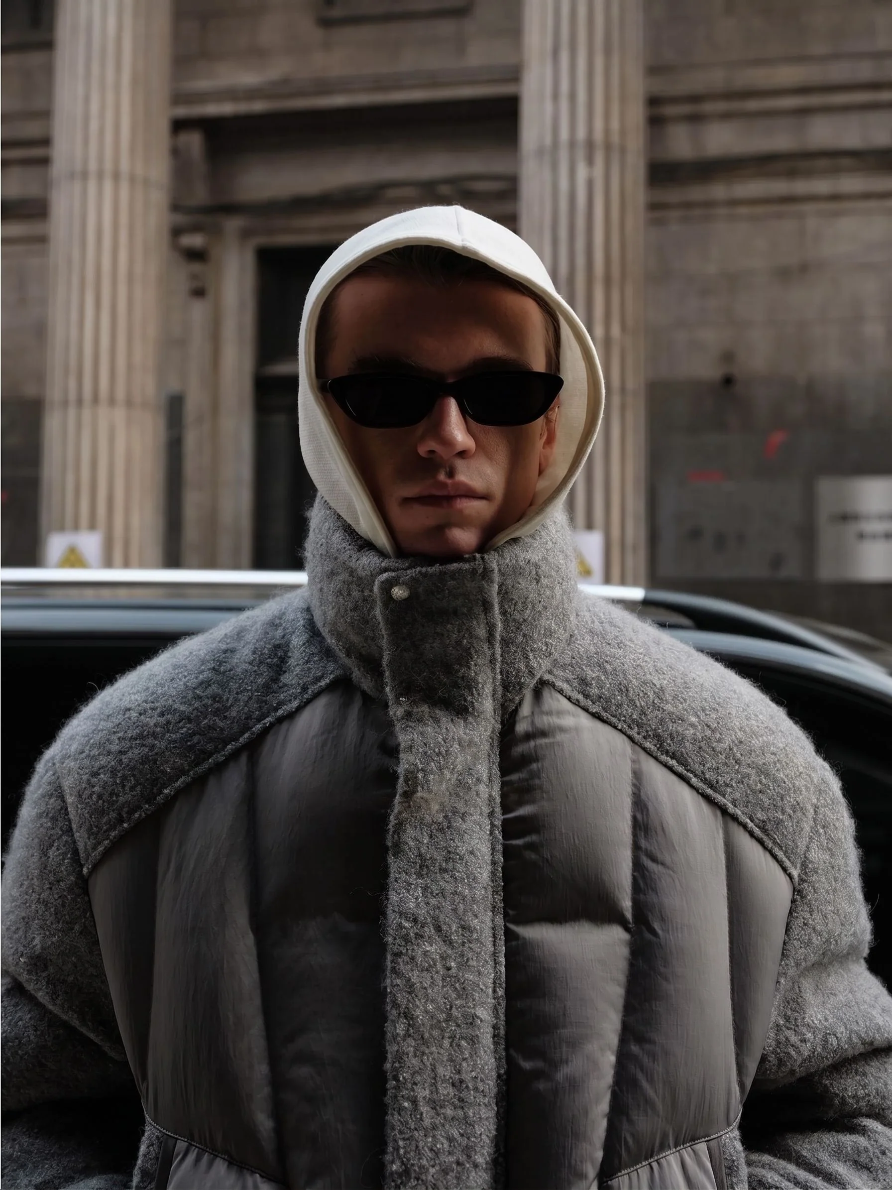 Bouclé Puffer Jacket
