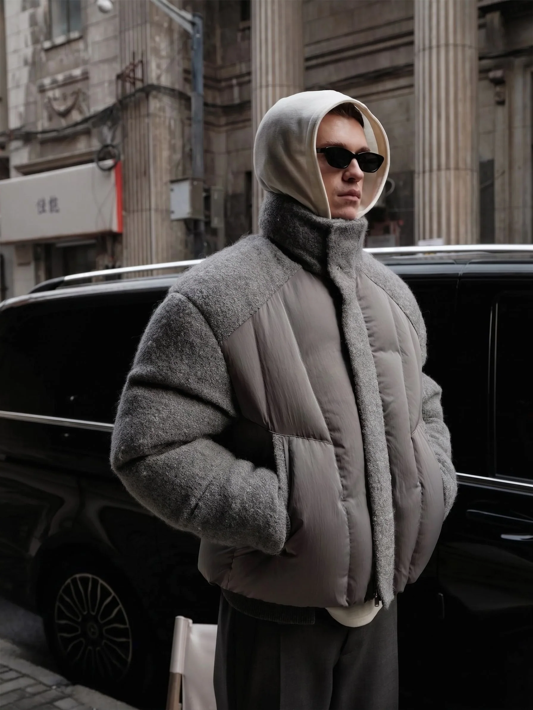 Bouclé Puffer Jacket - Image 2