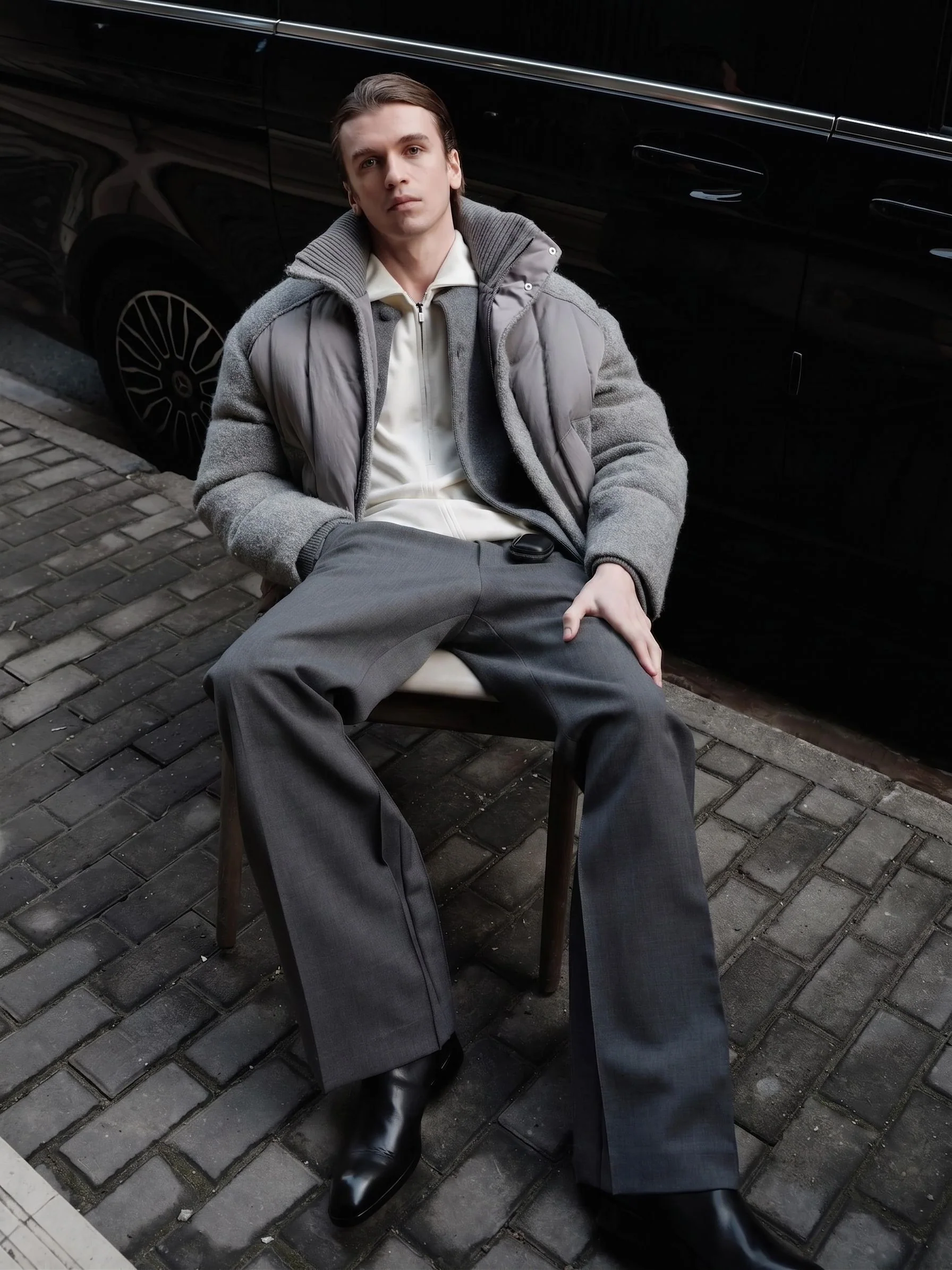 Bouclé Puffer Jacket - Image 3