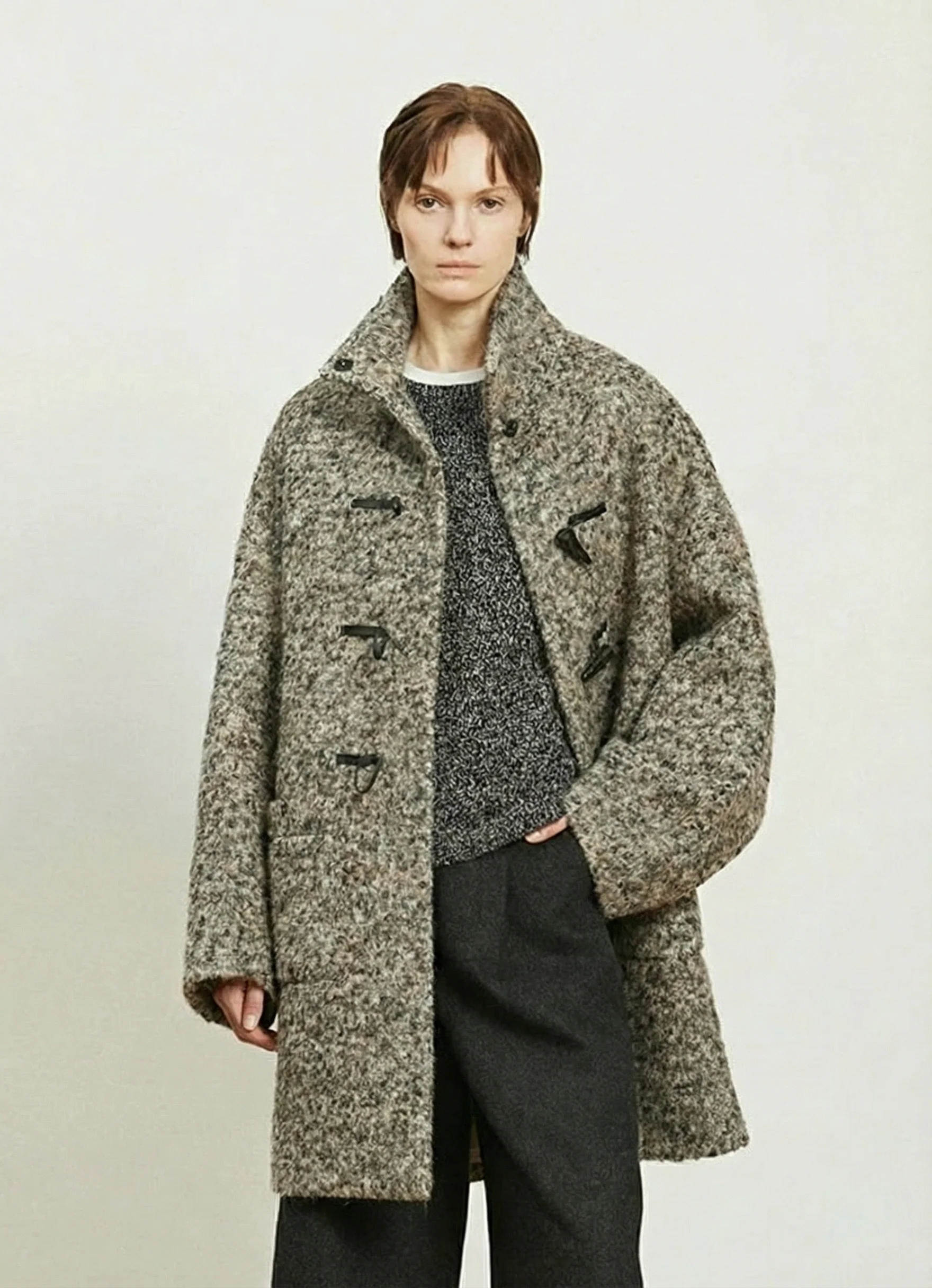 Bouclé Toggle Duffle Coat