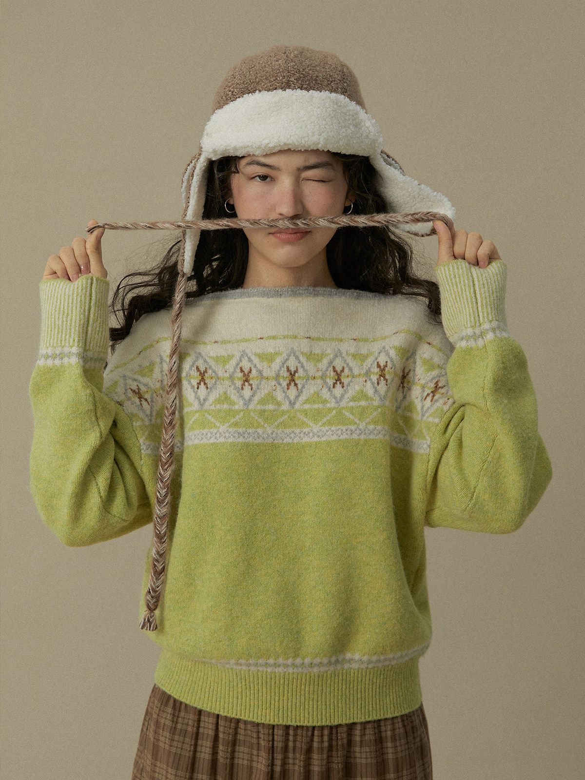 Bouclé Trapper Hat - Image 3