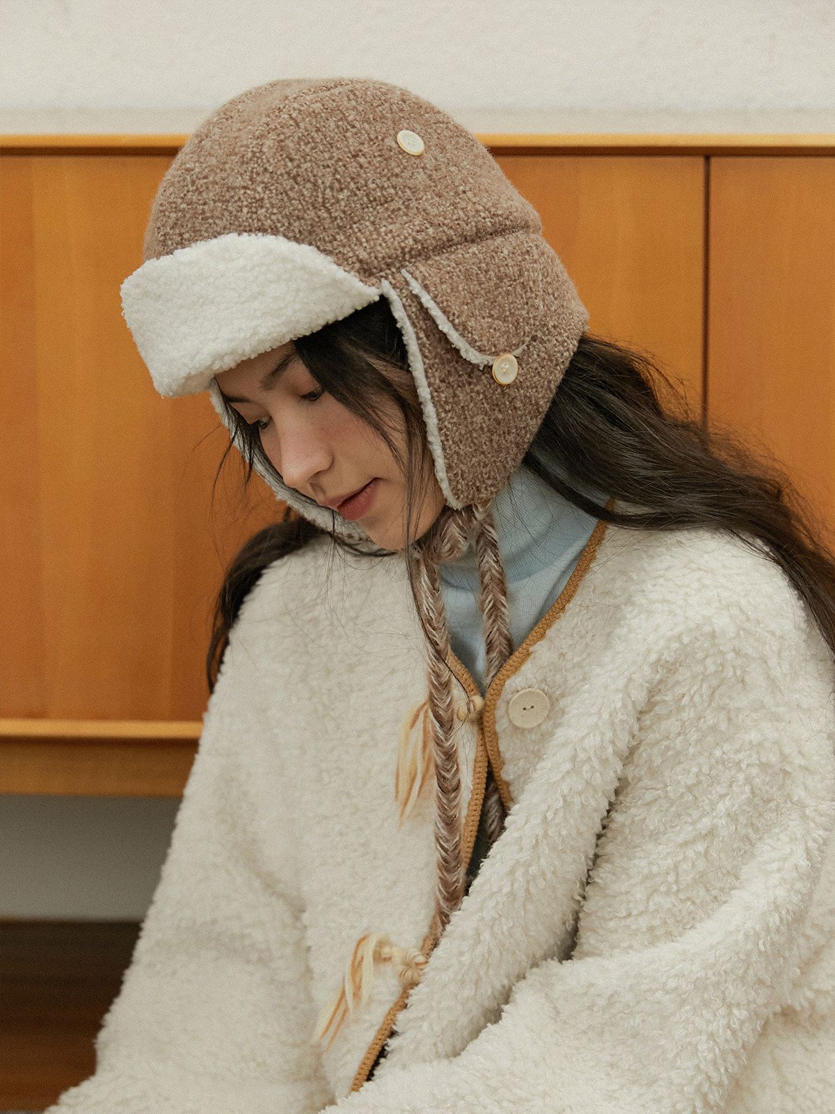 Bouclé Trapper Hat - Image 5