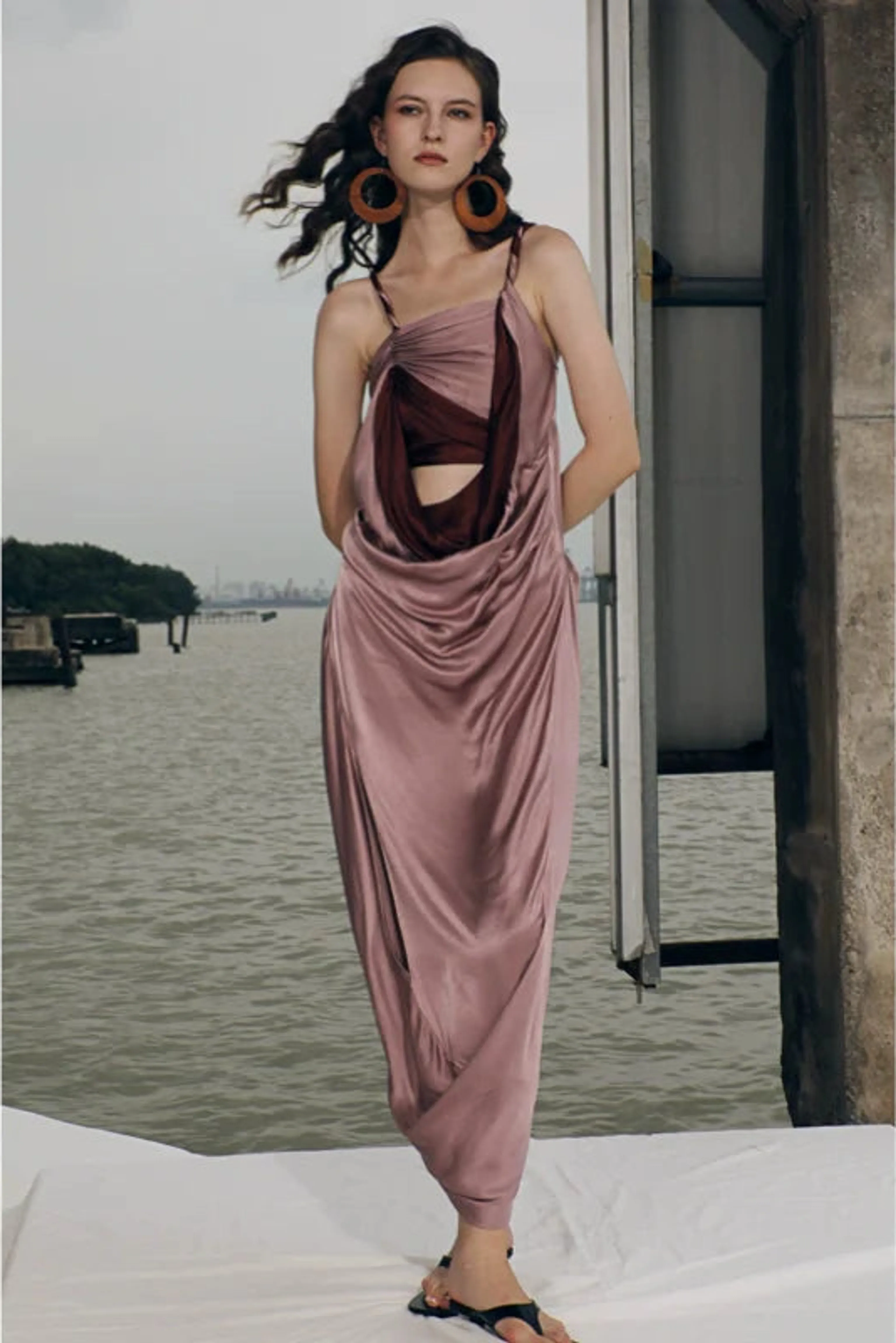 Boundless Draped Cutout Dress - Image 5
