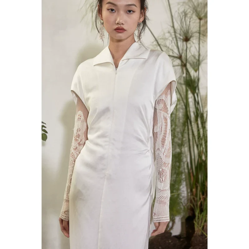 Boundless White Lace Elegance Dress - Image 3