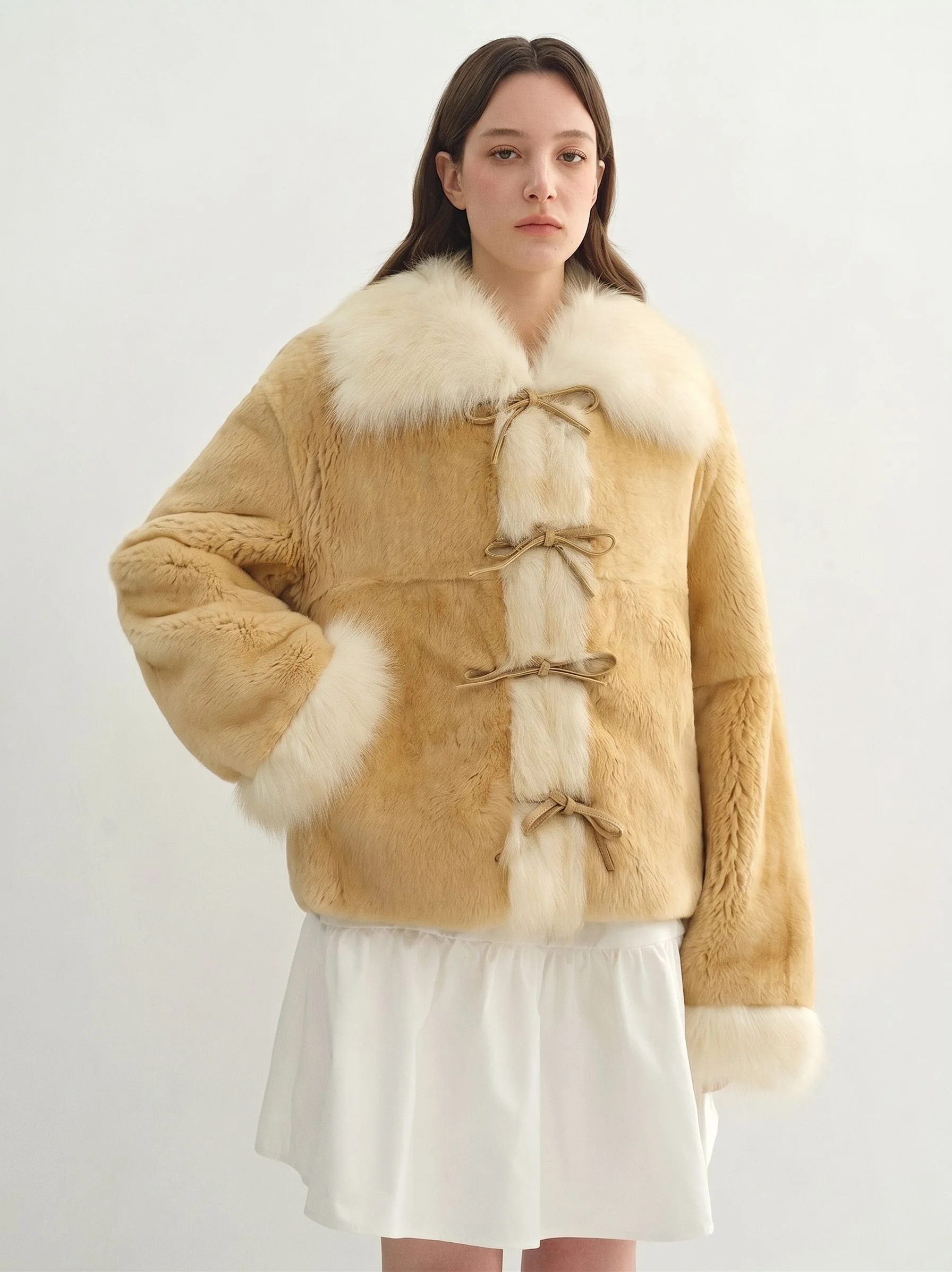 Bow-Tie Fur Jacket - Image 4