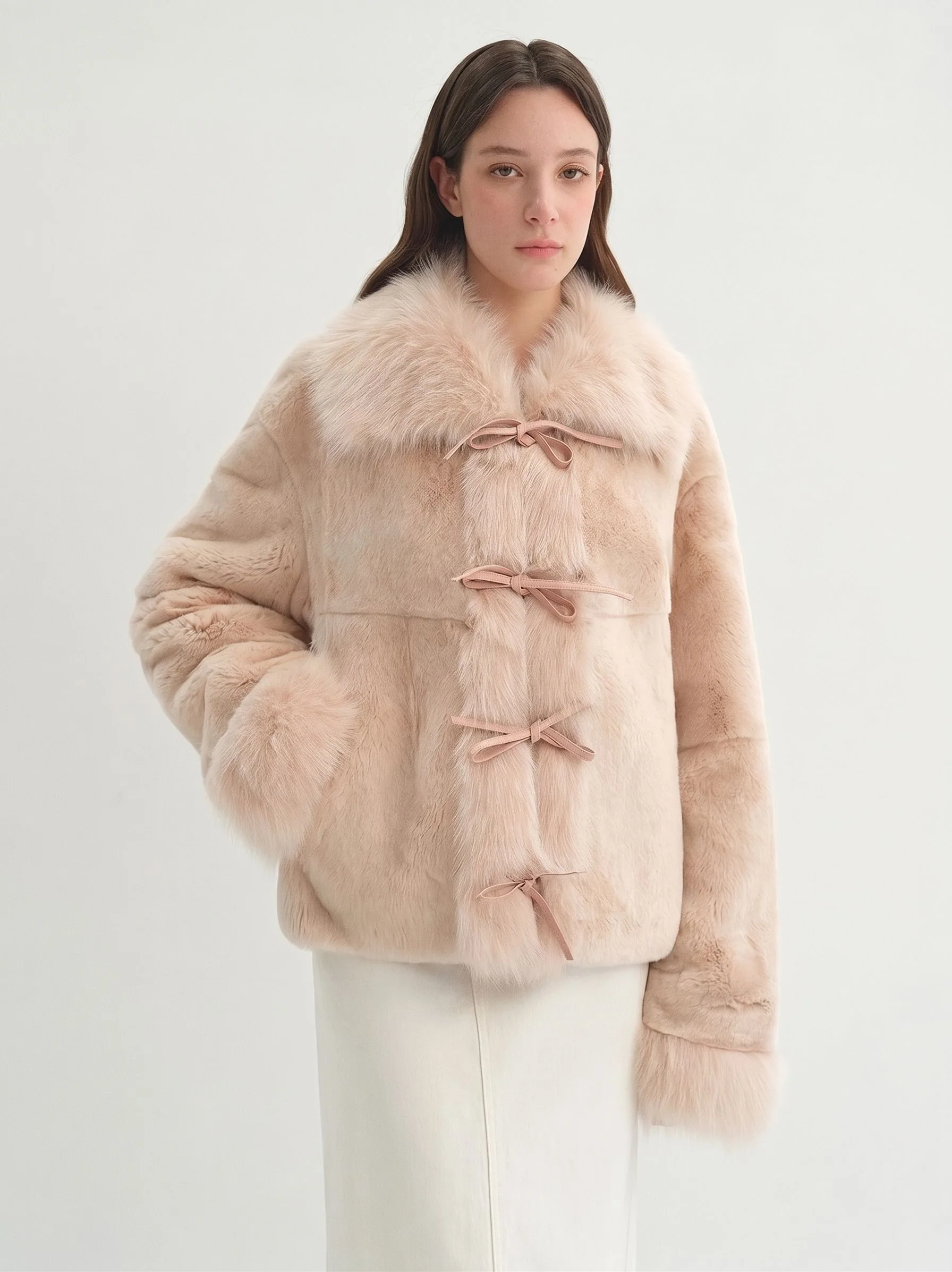 Bow-Tie Fur Jacket - Image 5