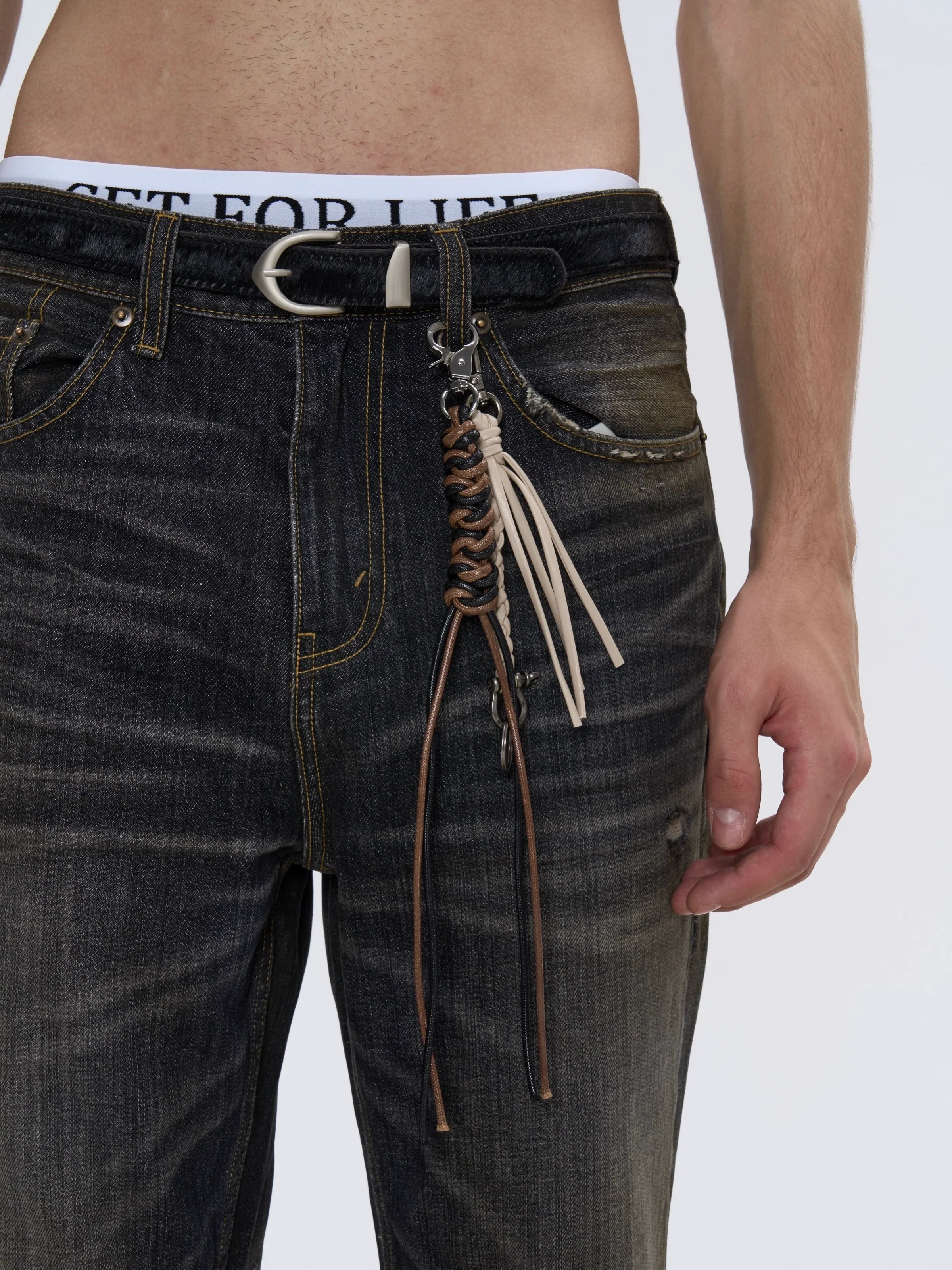 Braided Keychain with Denim Jeans - Image 2