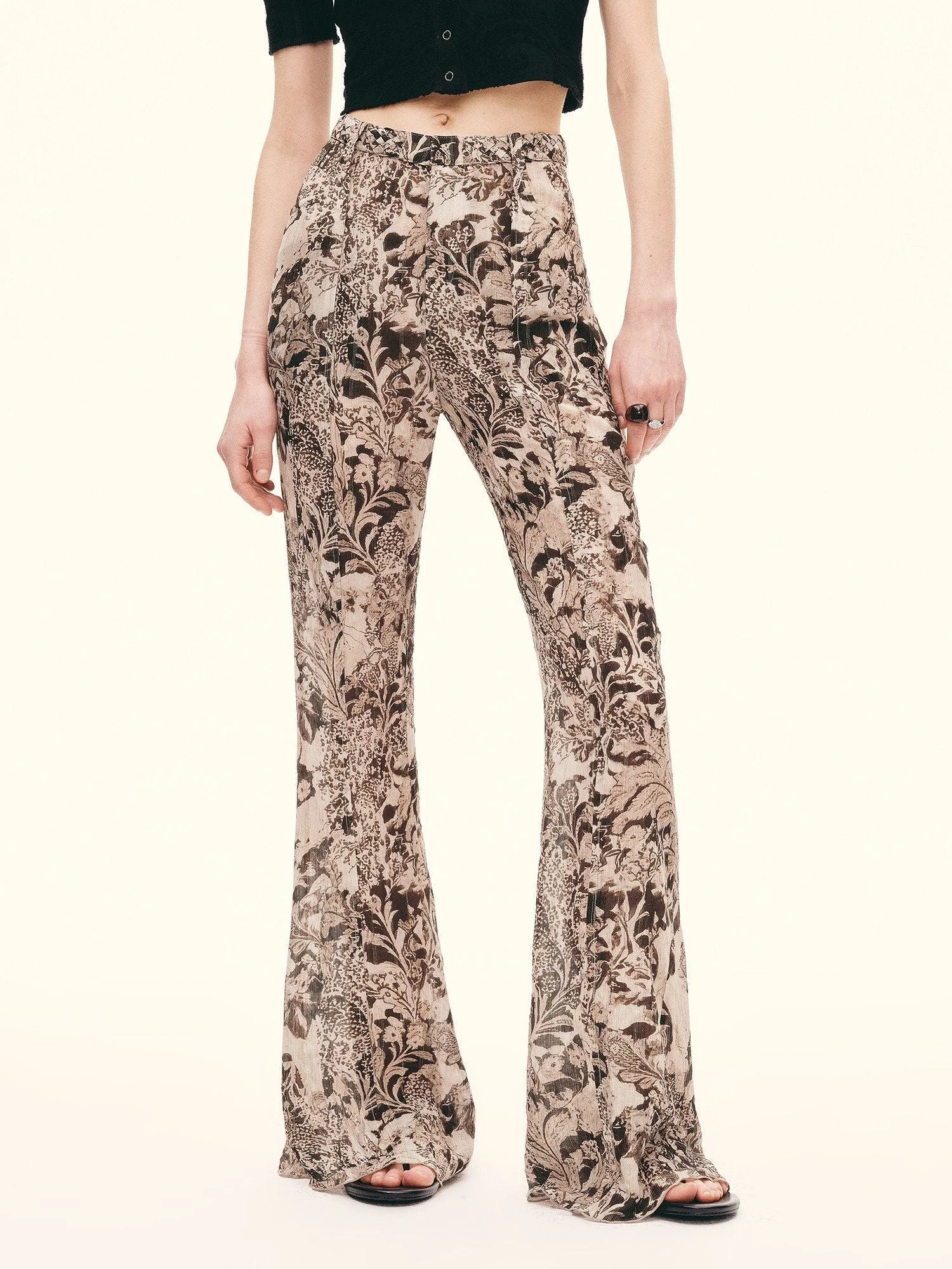 Braided Waist Flare Pants
