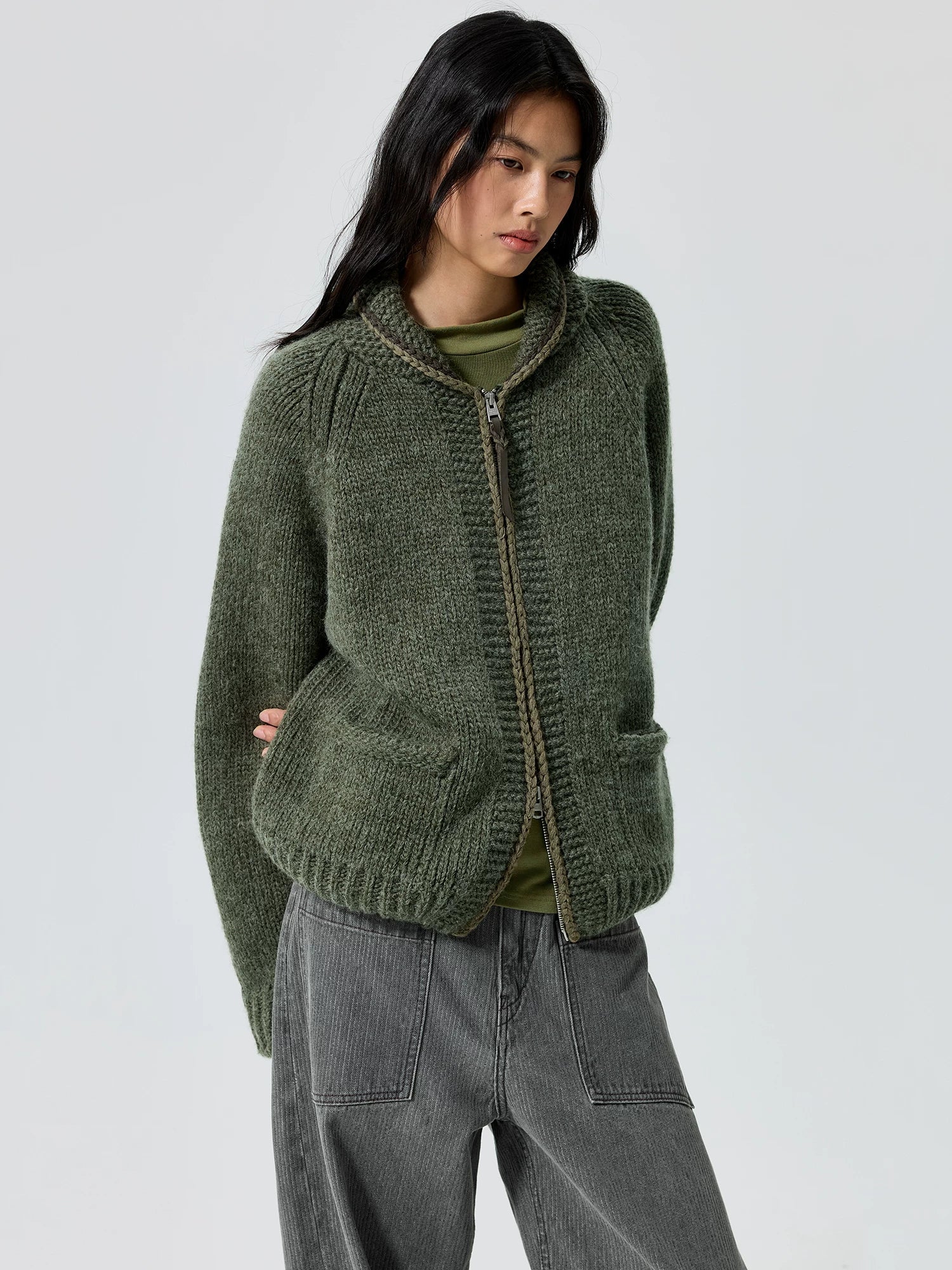 Braided Zip Wool-Blend Cardigan - Image 3