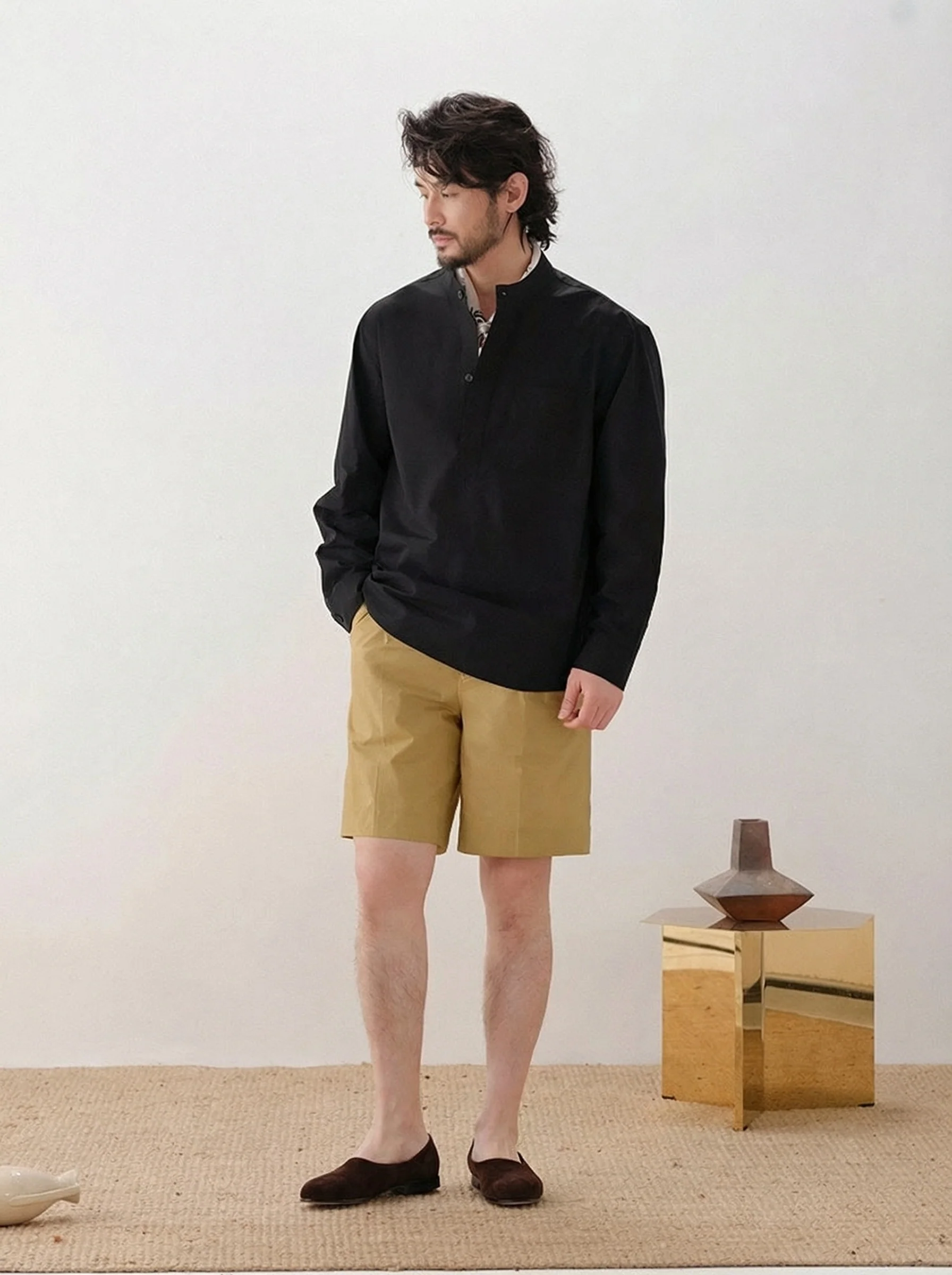 Breathable Cotton Drawstring Straight Shorts - Image 4