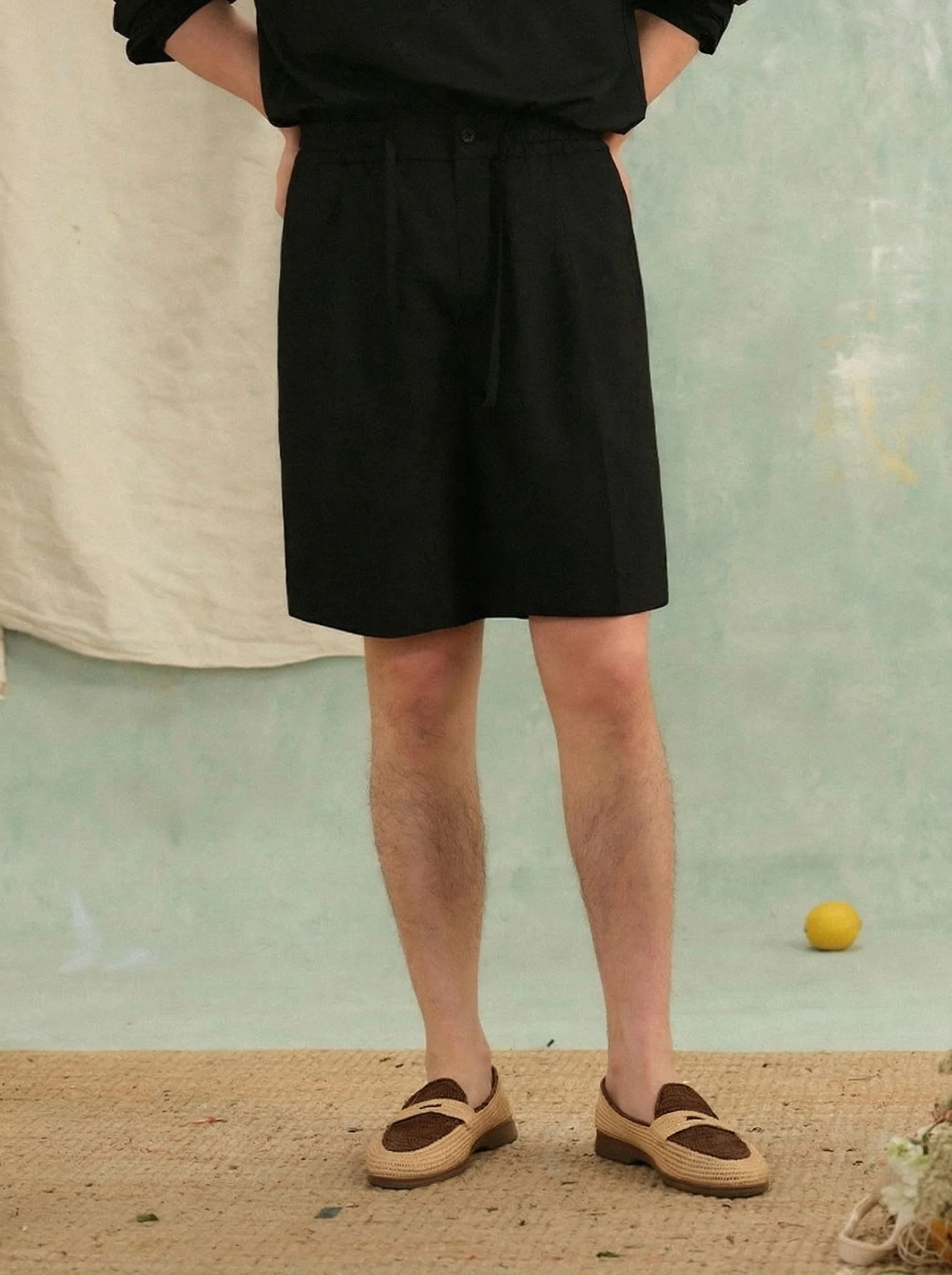 Breathable Drawstring Pleated Shorts - Image 2