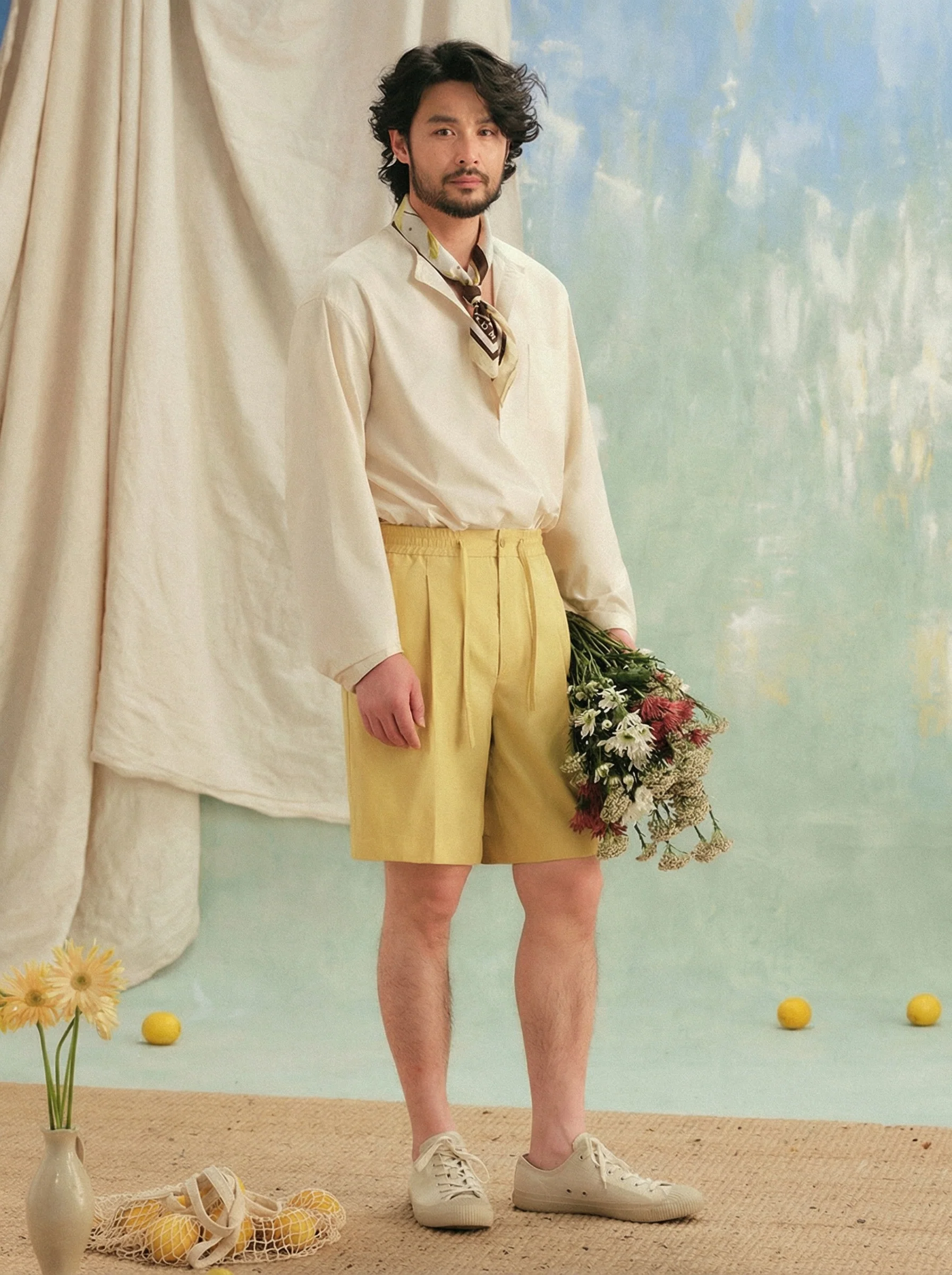Breathable Drawstring Pleated Shorts - Image 3