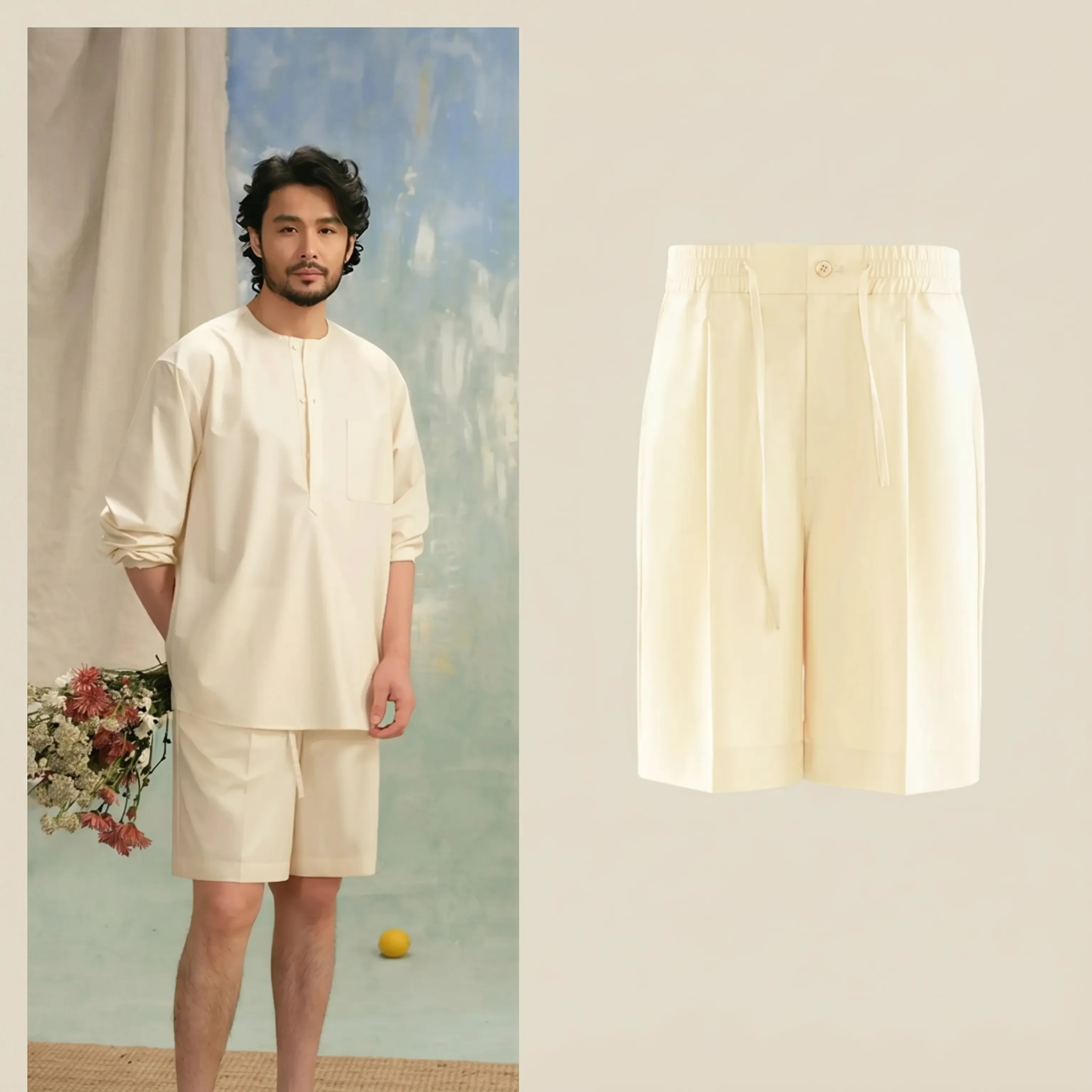 Breathable Drawstring Pleated Shorts - Image 5