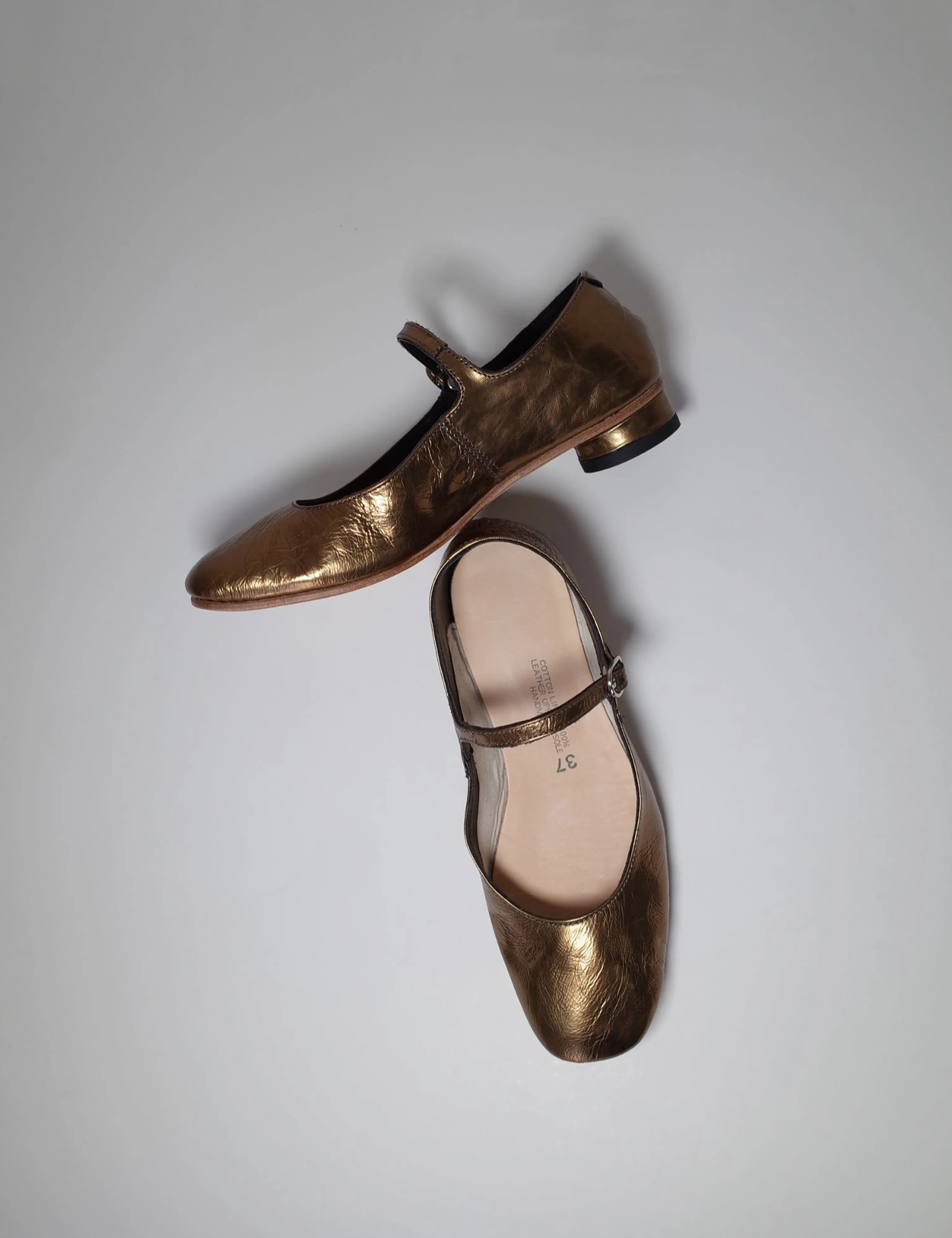 Bronze Mary Jane Flats