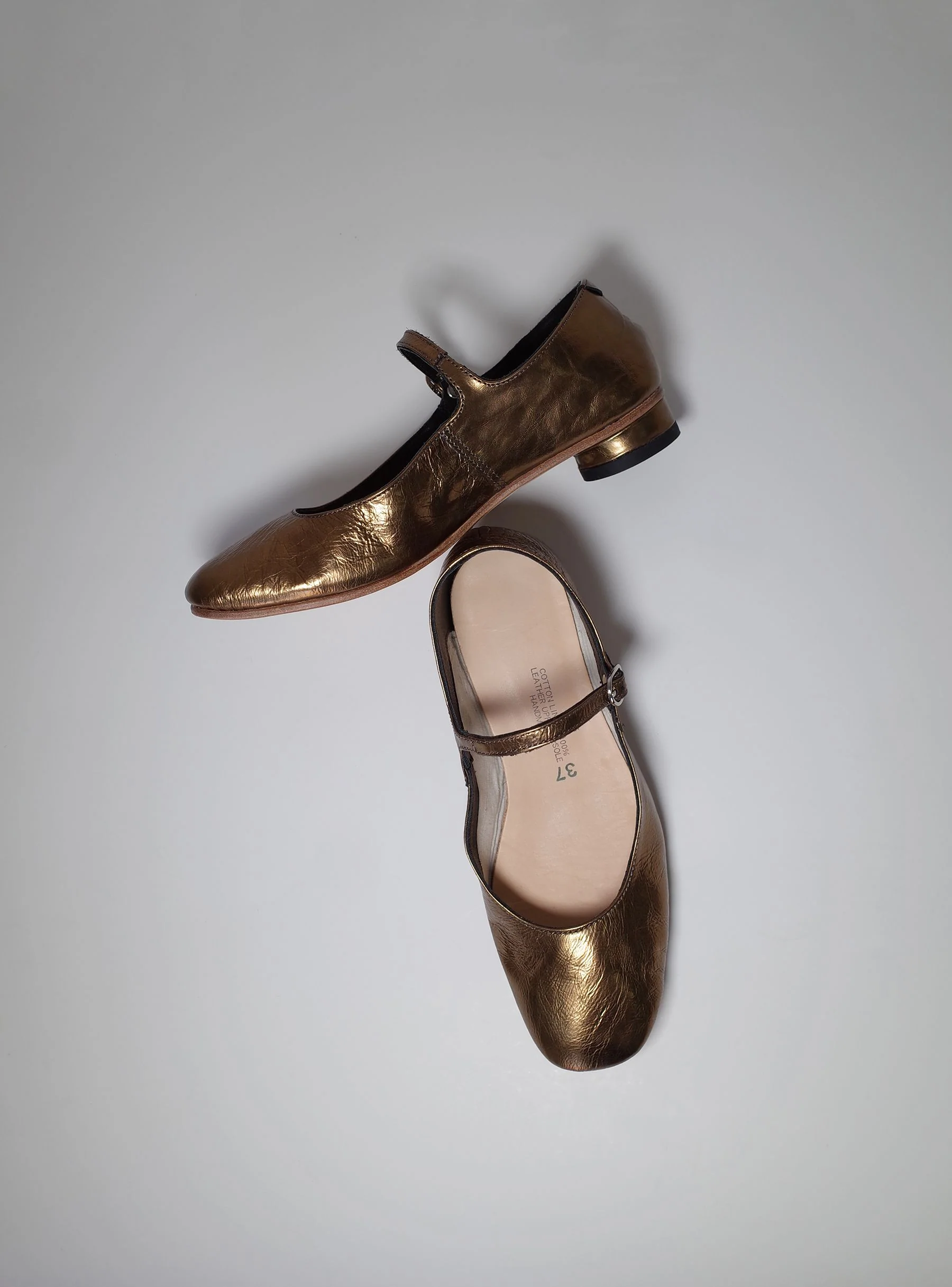 Bronze Metallic Mary Jane Shoes