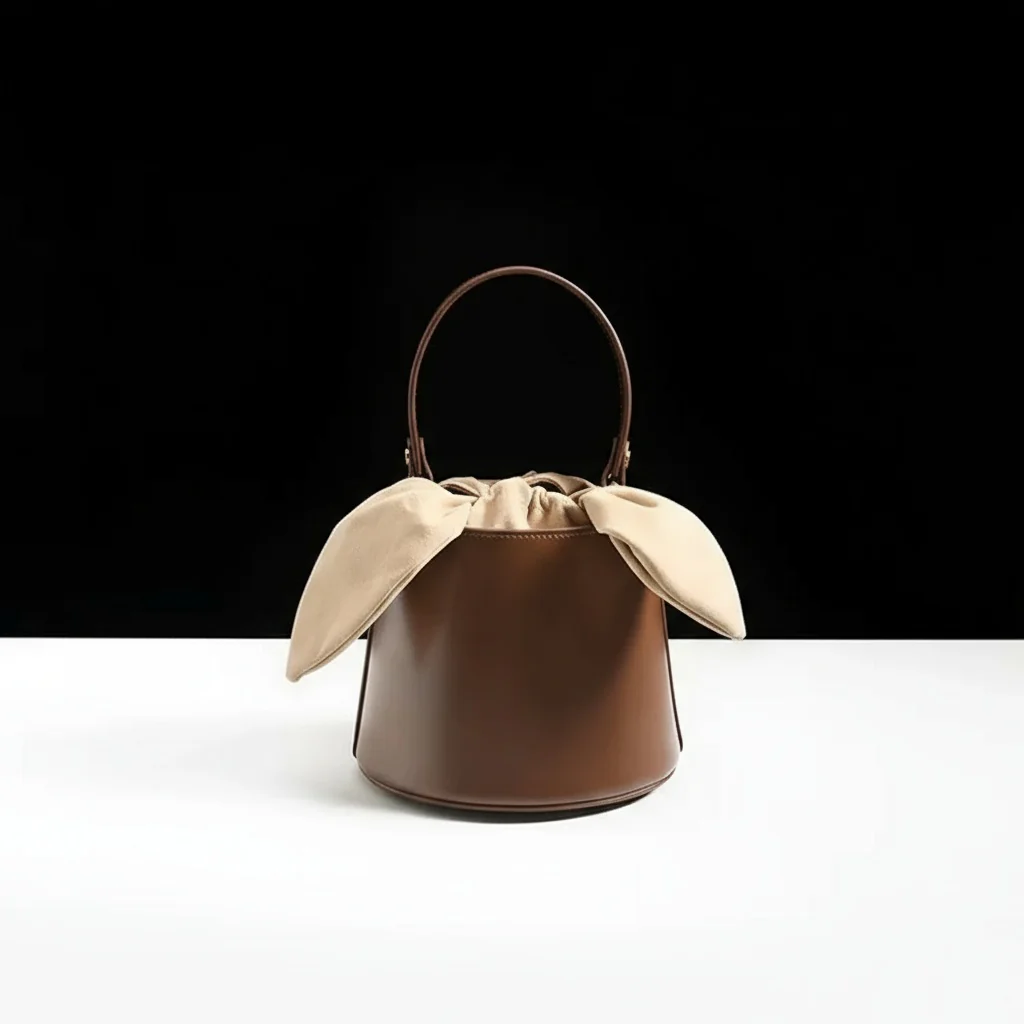 Brown Bucket Leather Bag - Image 2