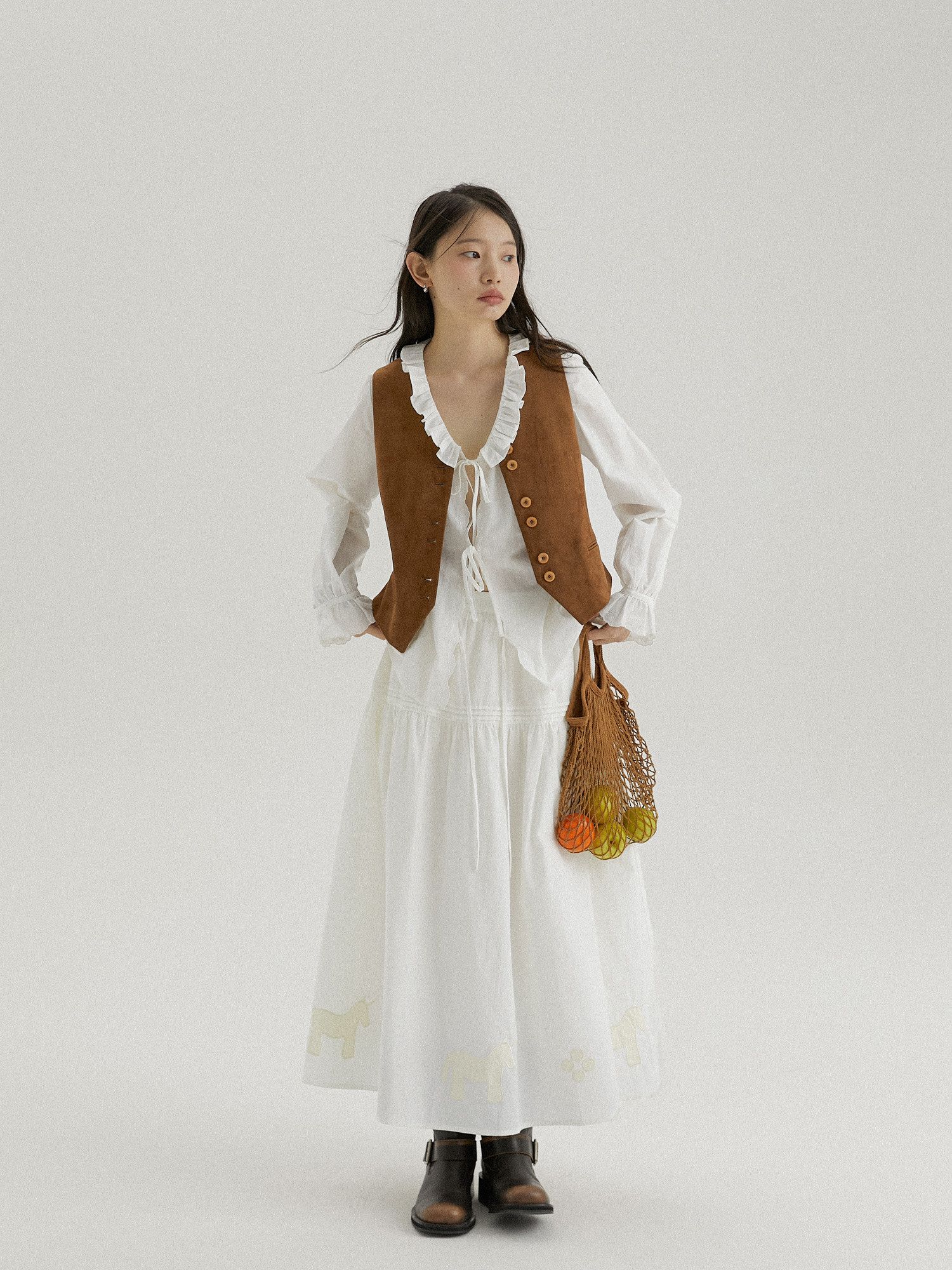 Brown Button Vest - Image 3