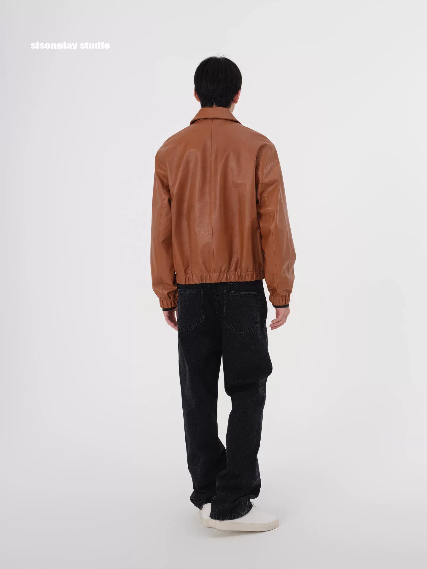 Brown Cowhide Zip Jacket - Image 5